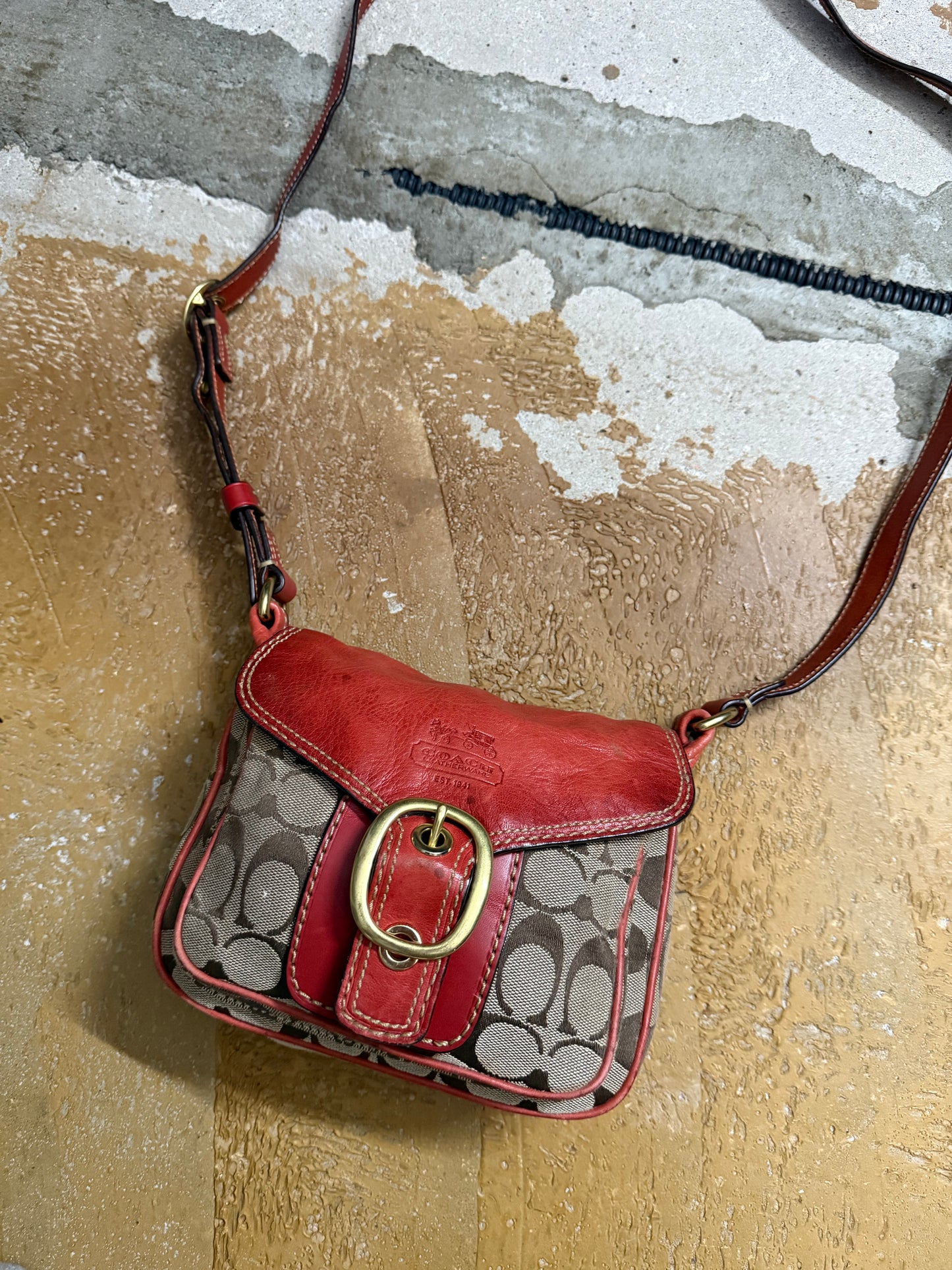 Coach vintage orange monogram bag