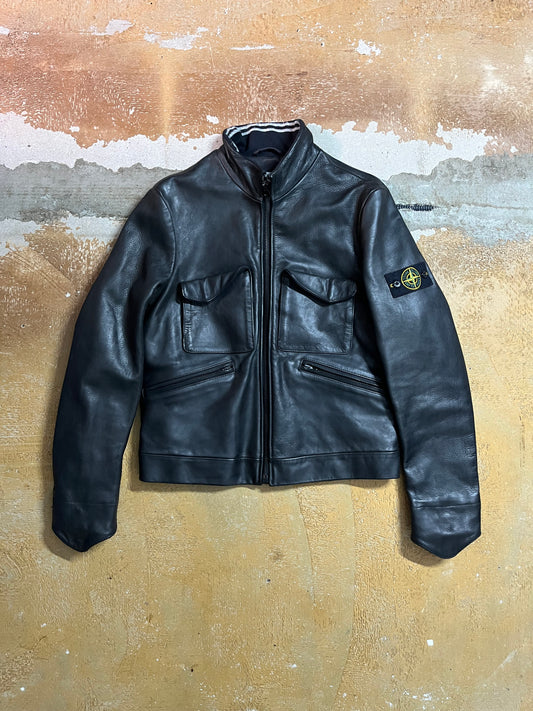 Vintage AW2007 Stone Island leather jacket - M