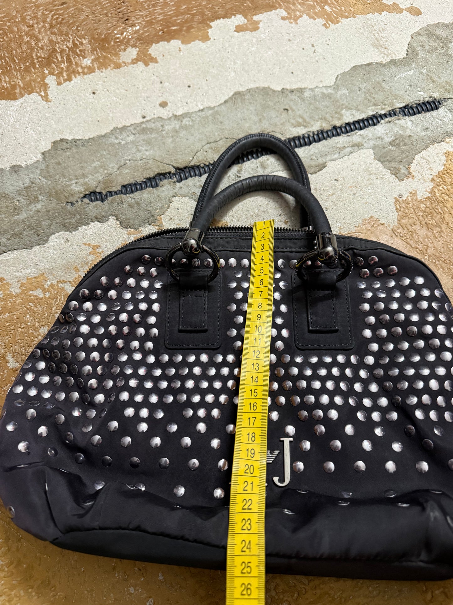 Armani vintage studded canvas bag