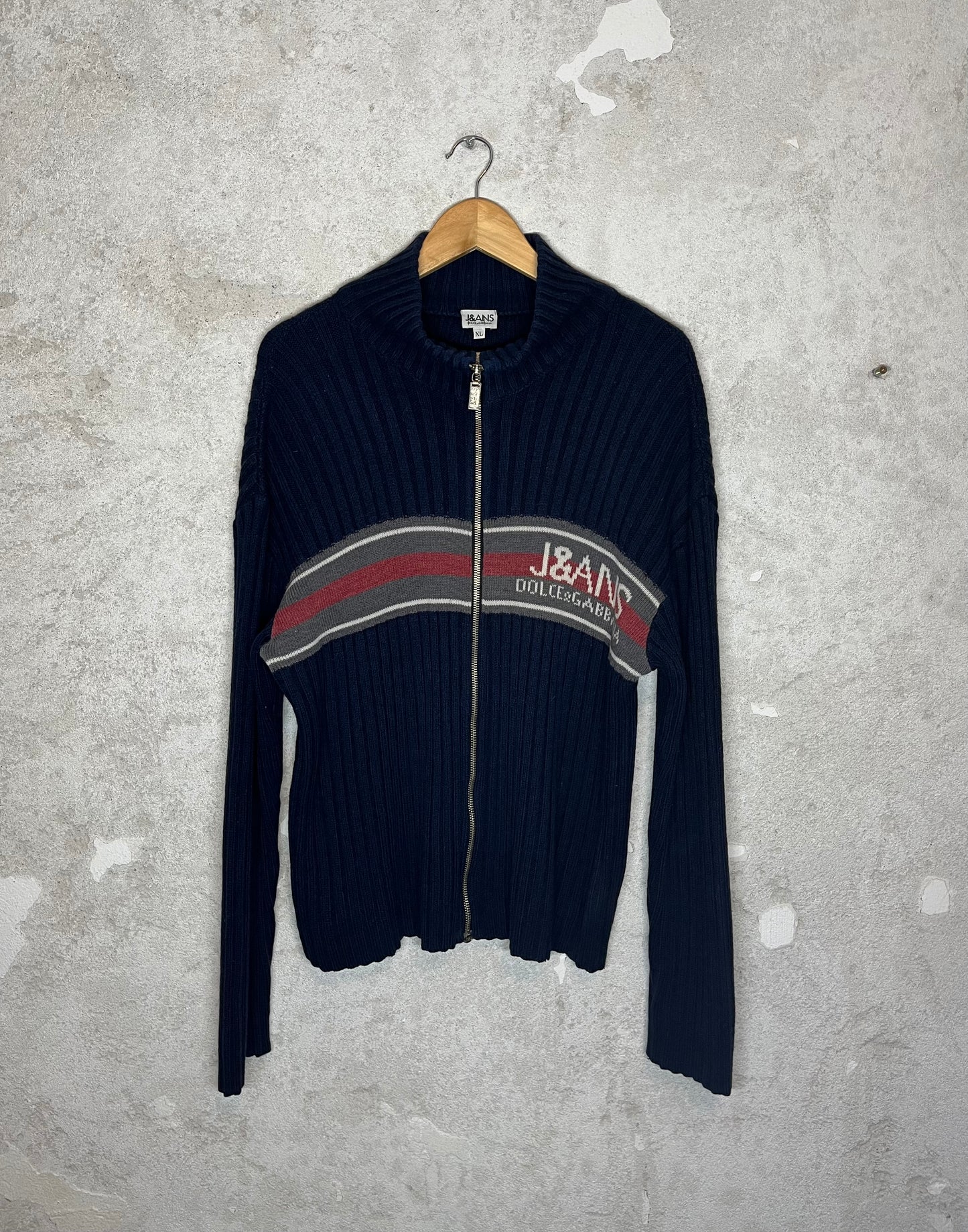 Dolce & Gabanna vintage 2000s y2k designer zip-up knit sweater