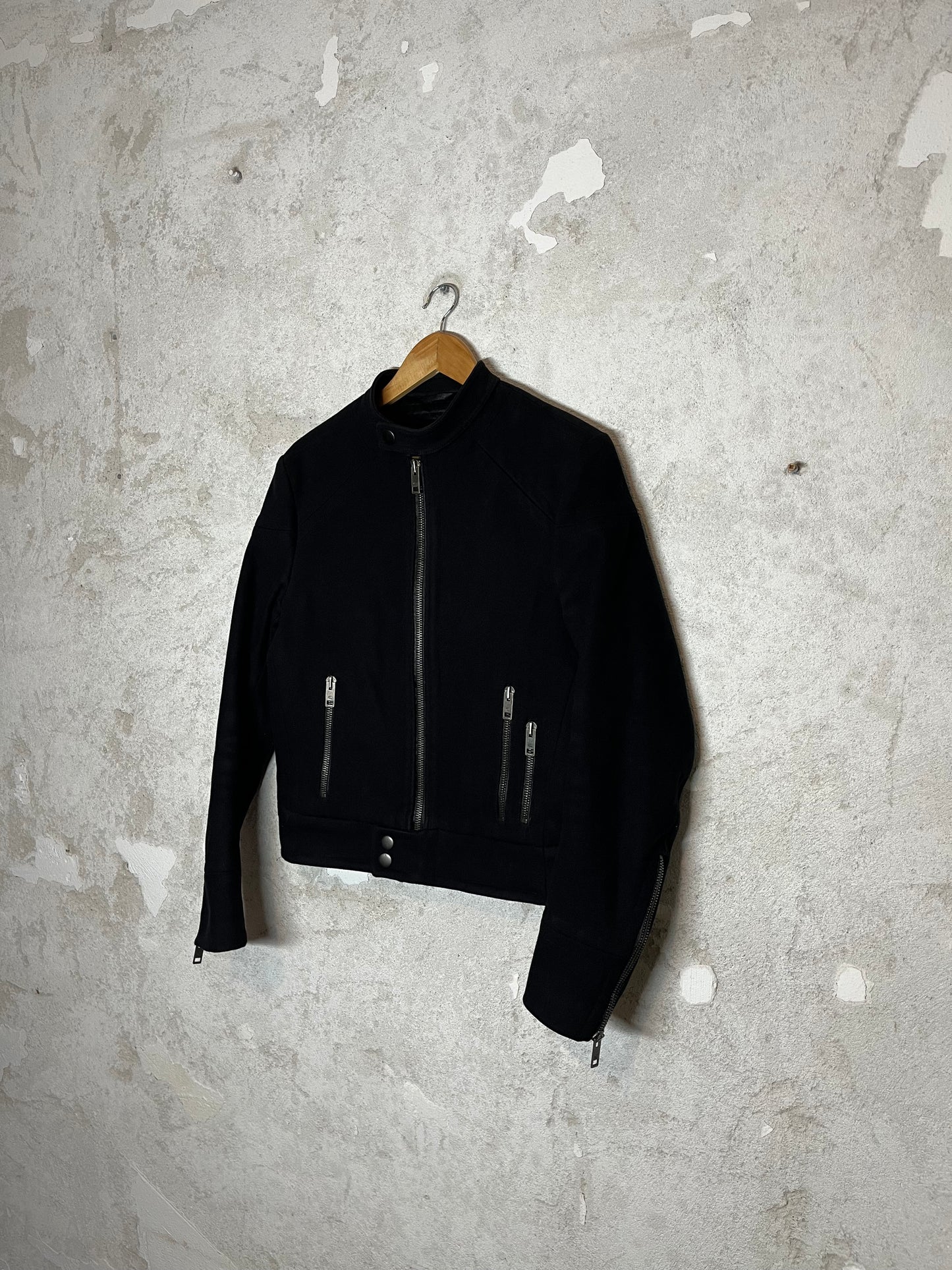 Gucci 100% melton wool biker jacket -