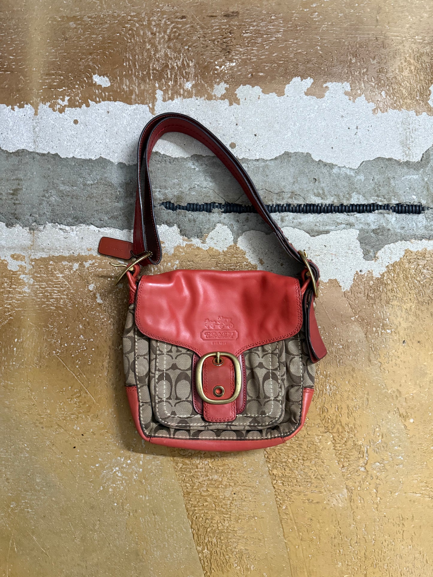 Coach vintage orange monogram bag