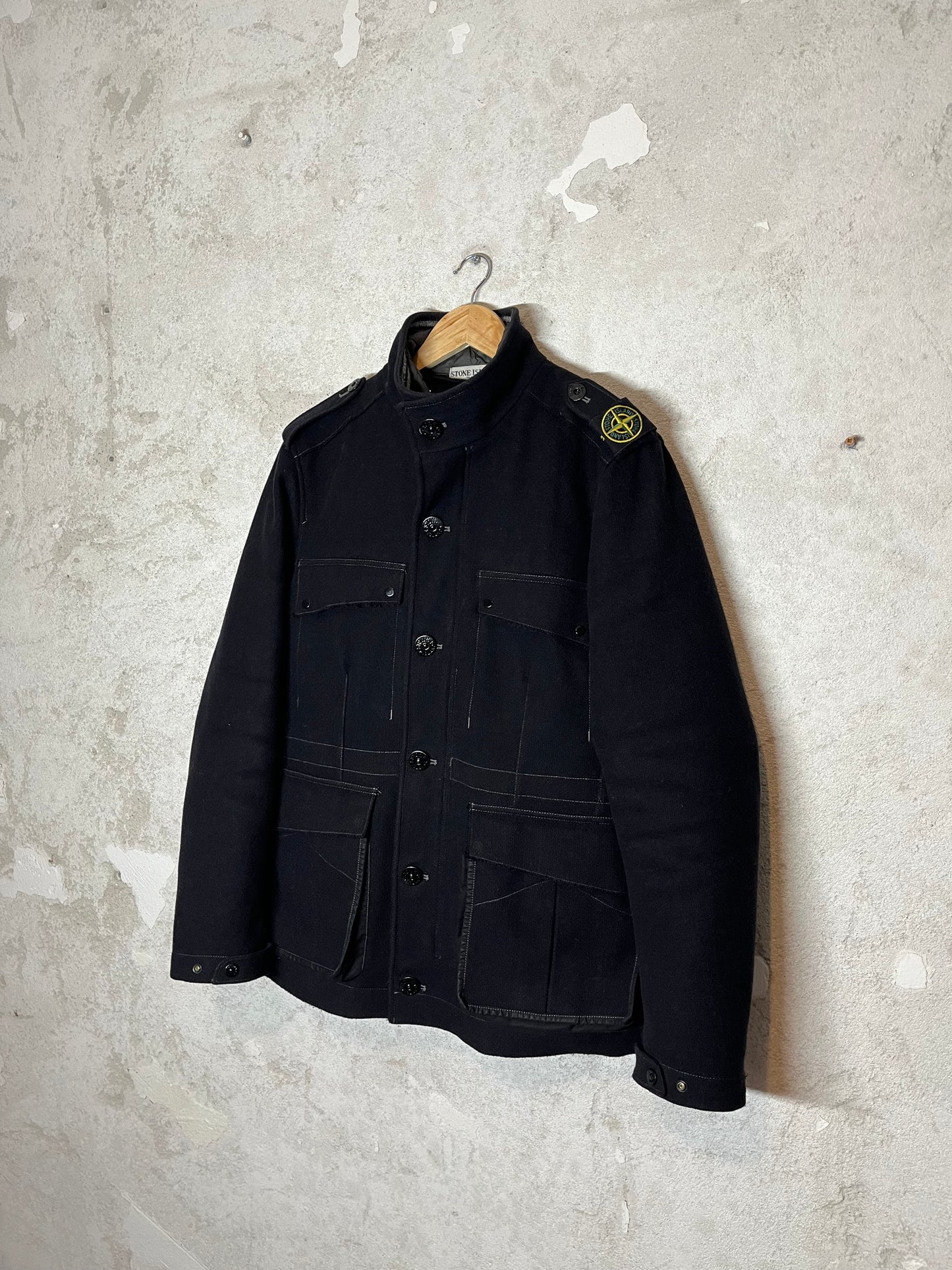 Stone Island vintage 2-in-1 detachable lining down wool trenchcoat jacket