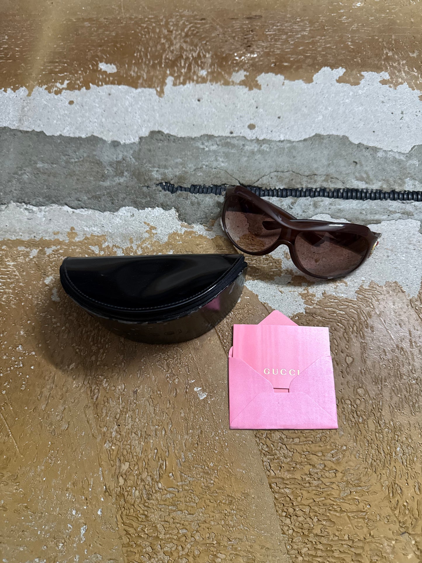 Gucci floral vintage brown sunglasses