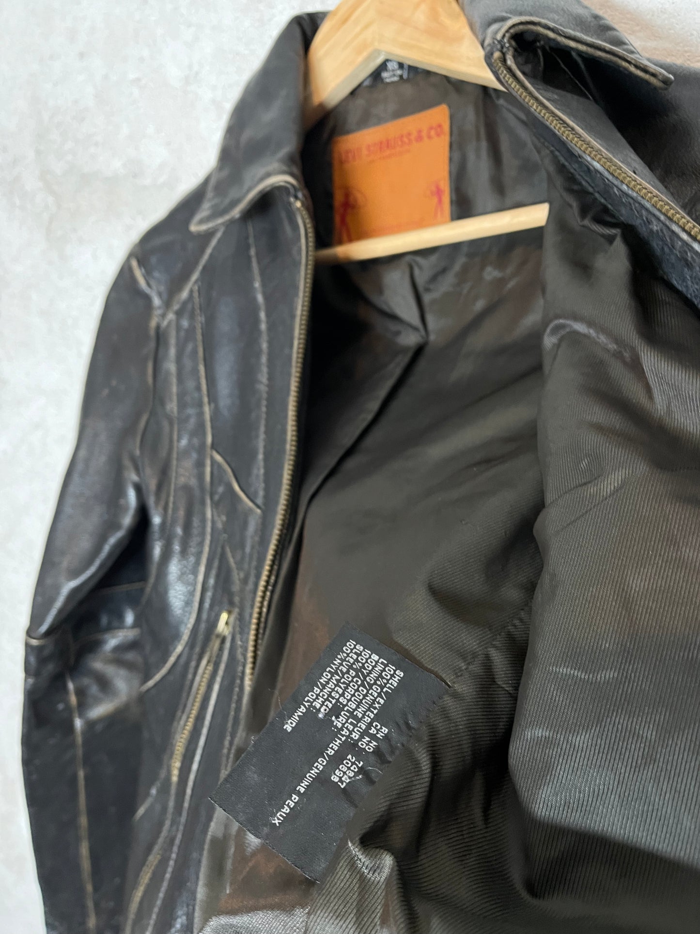 Levi's Strauss Co. rare leather patchwork jacket - XS