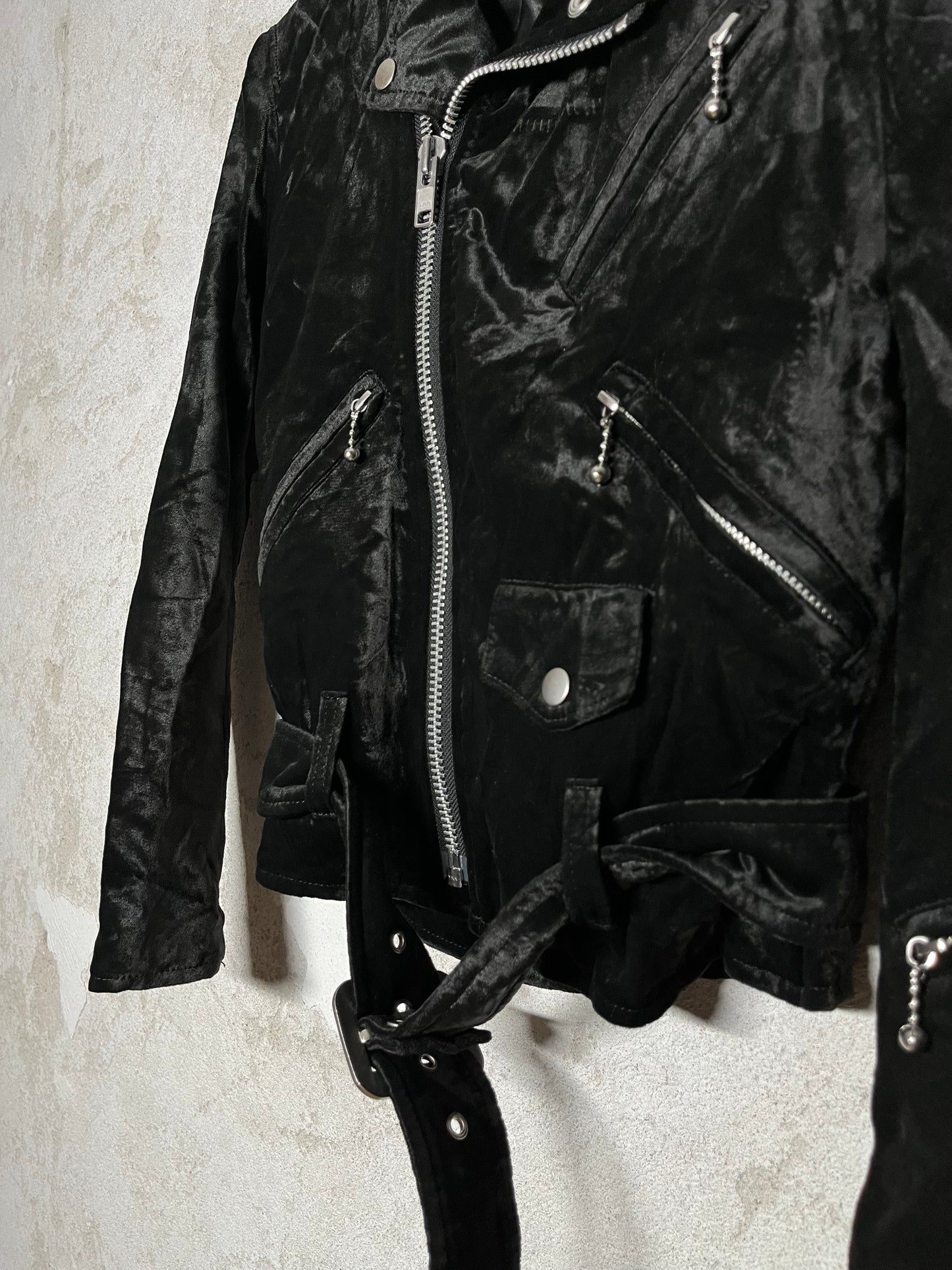 Junya Watanabe Comme des Garcons velvet biker jacket - XS