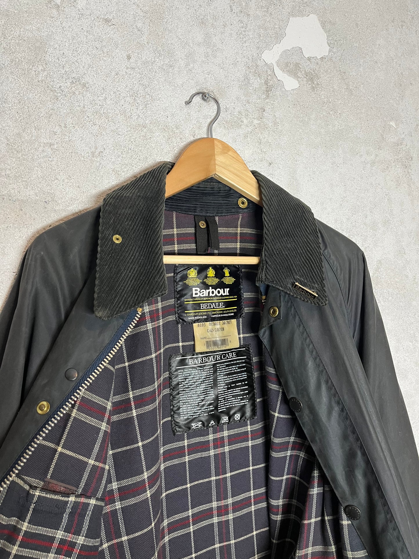 Barbour Bedale vintage waxed hunting jacket - L/XL