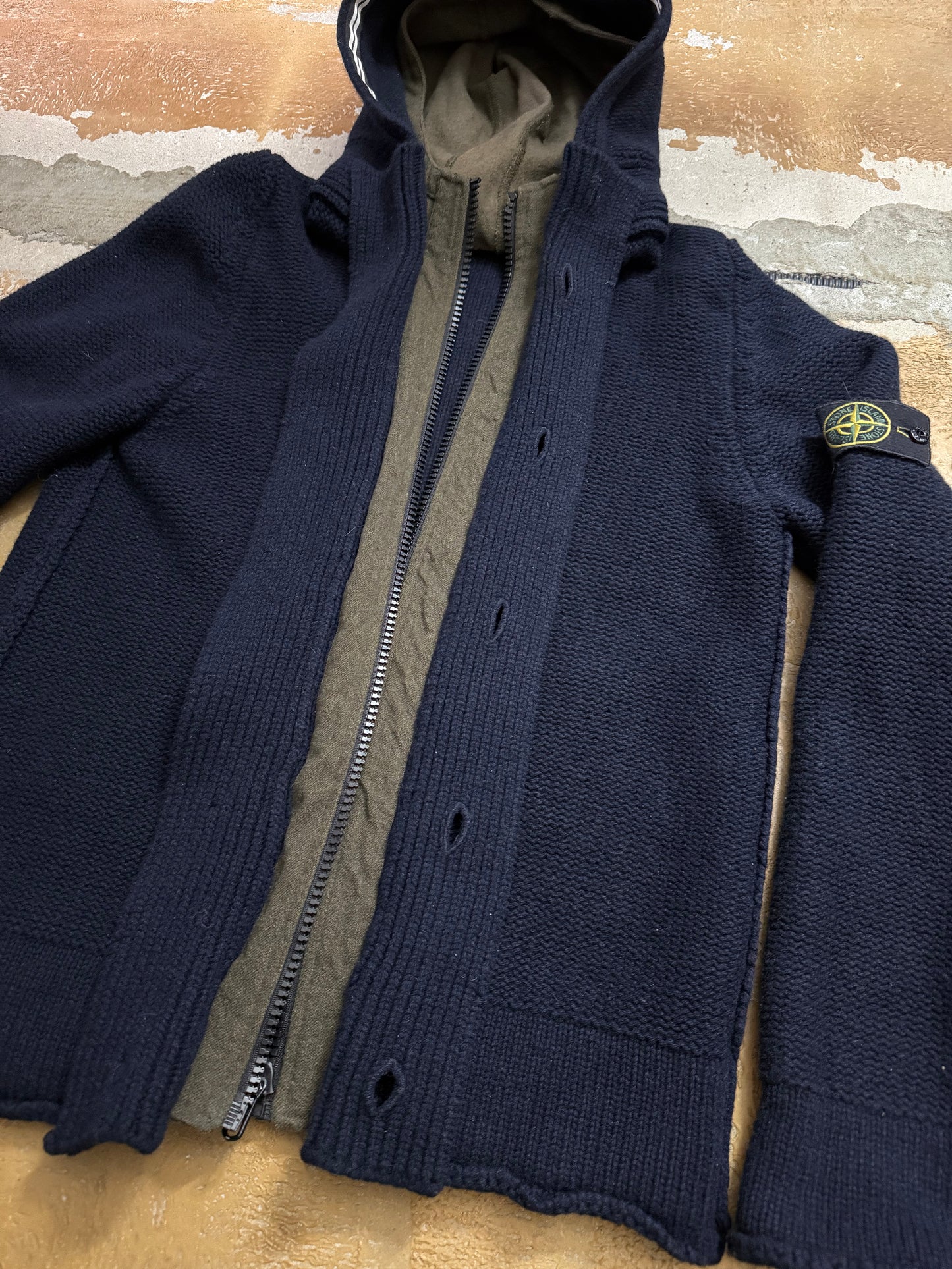 Stone Island vintage heavy knit 100% wool sweater - XL