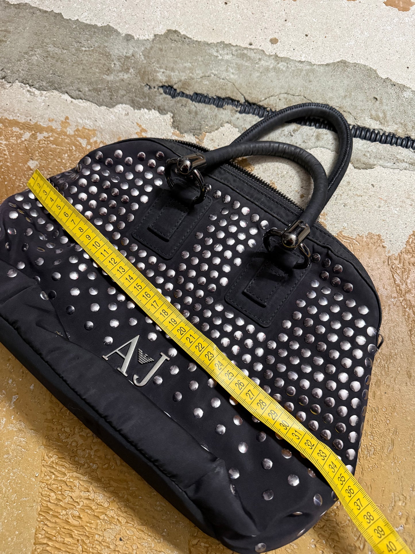 Armani vintage studded canvas bag