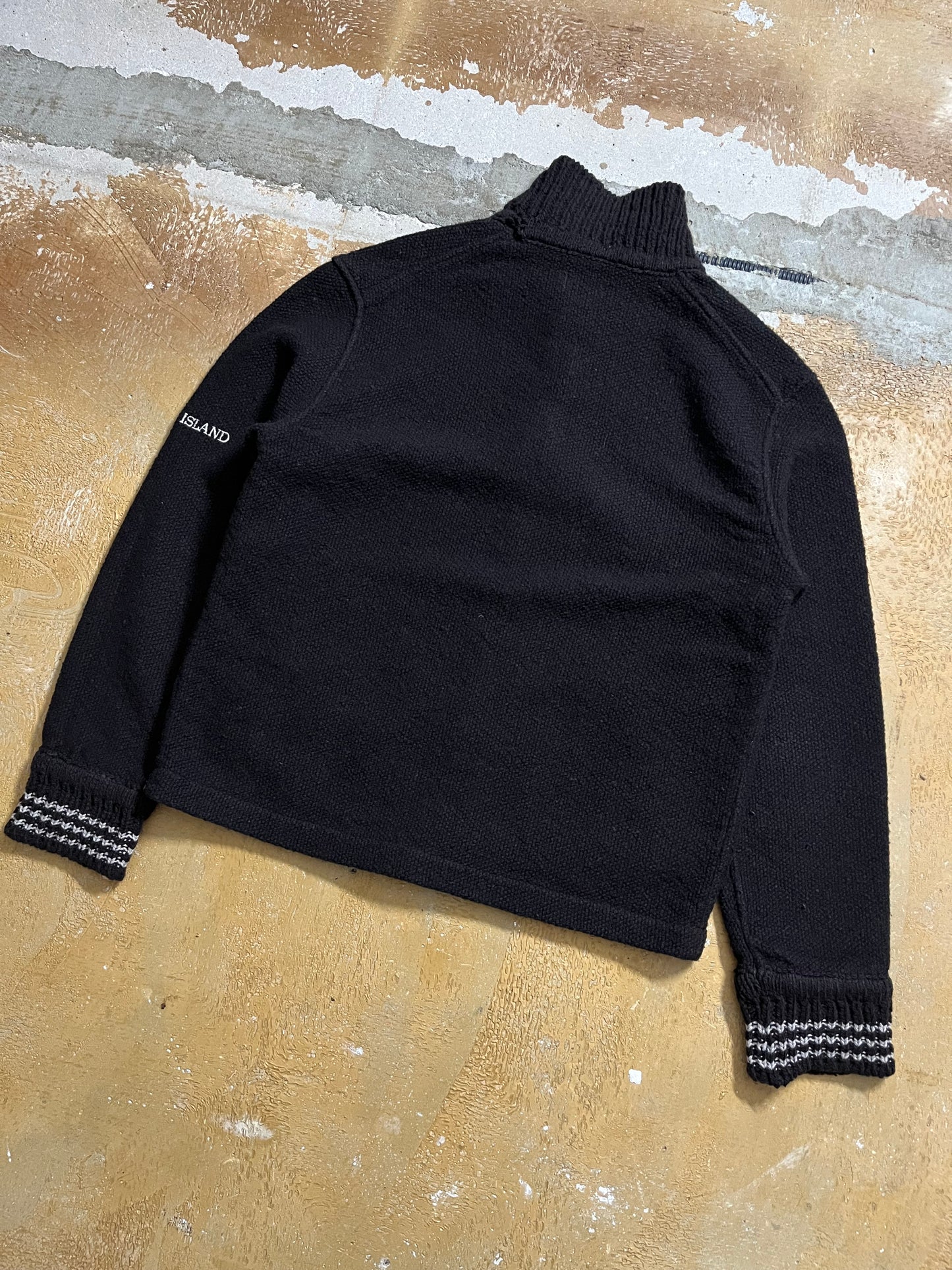 Stone Island vintage arm embroidery wool knit sweater - L