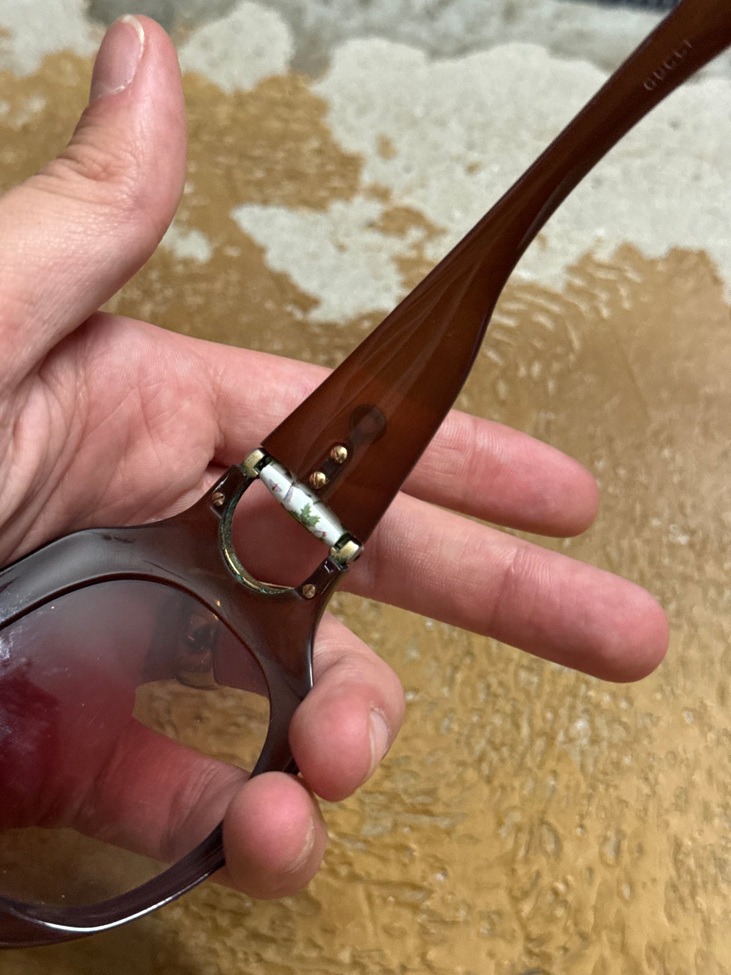 Gucci floral vintage brown sunglasses