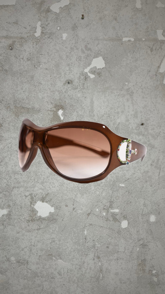Gucci floral vintage brown sunglasses