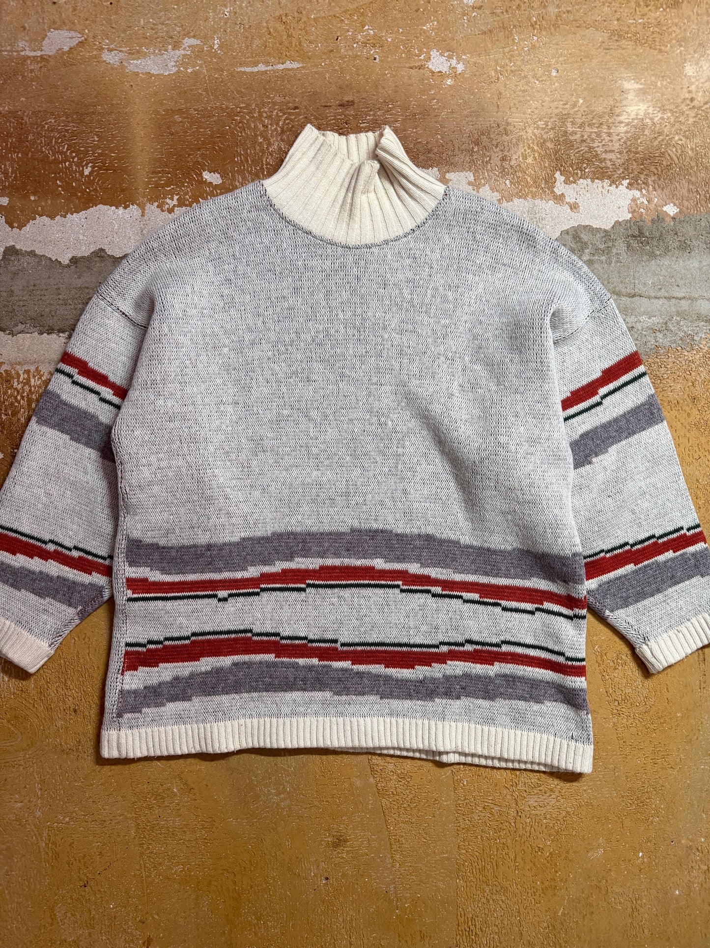Oxbow vintage graphic winter knit sweater - M