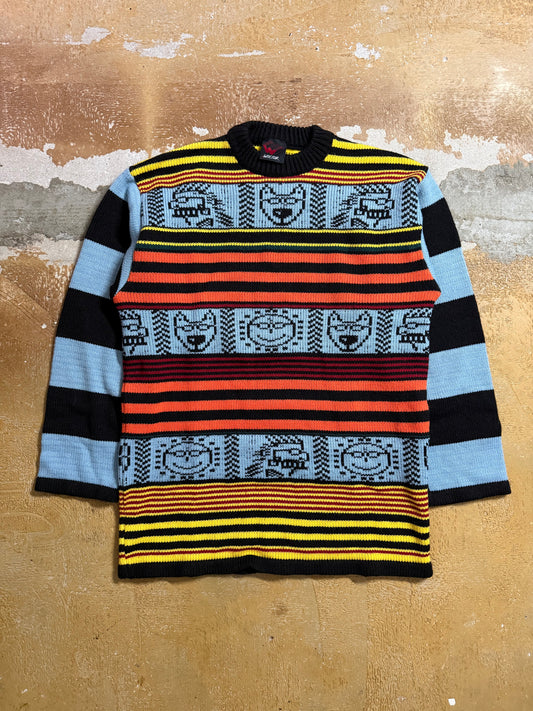 Vintage FW/1998 Walter van Beirendonck World Wide Walter Wool heavy knit multicolor sweater - L