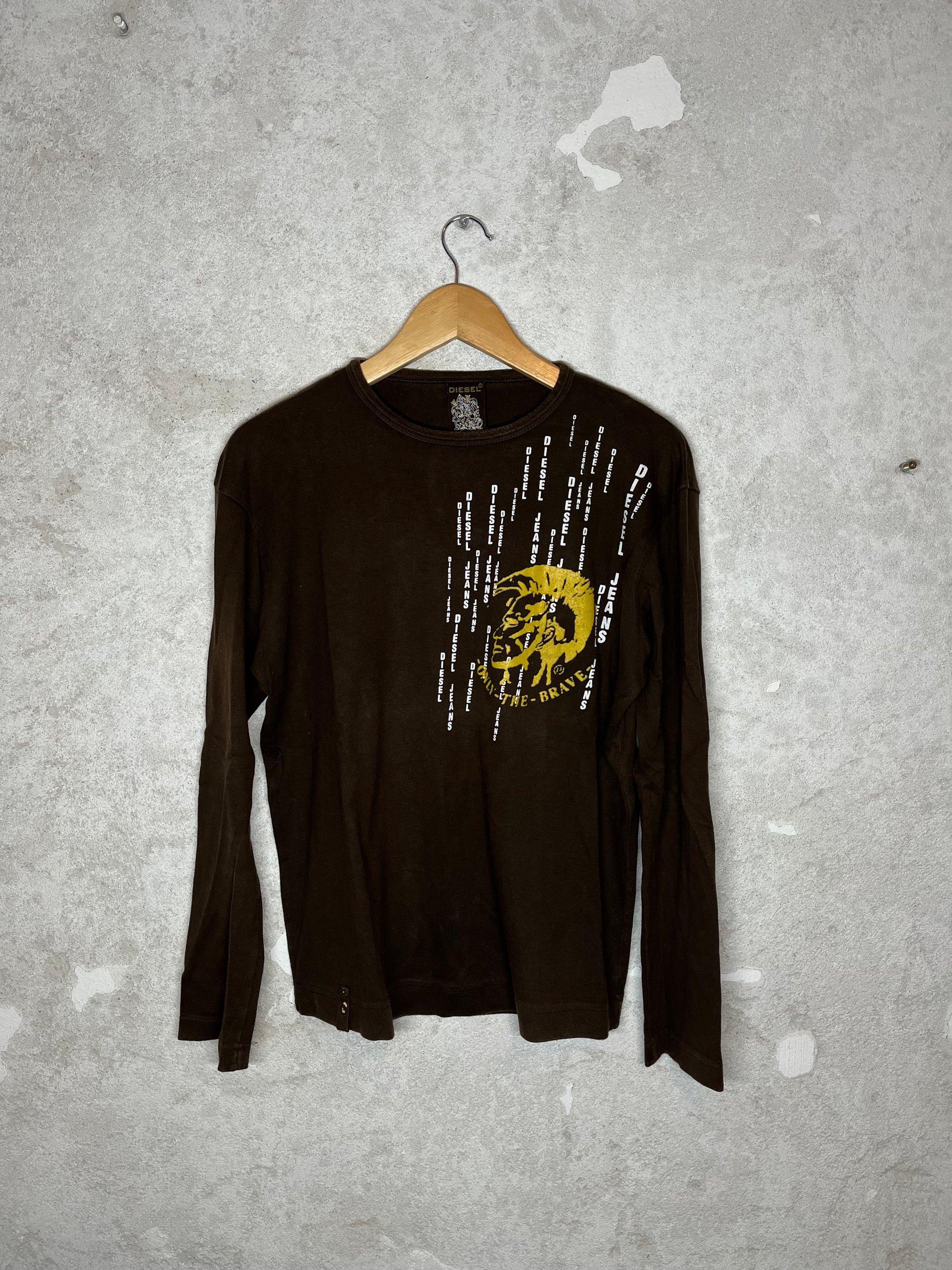 Diesel vintage 2000s brown retro 90s longsleeve t-shirt