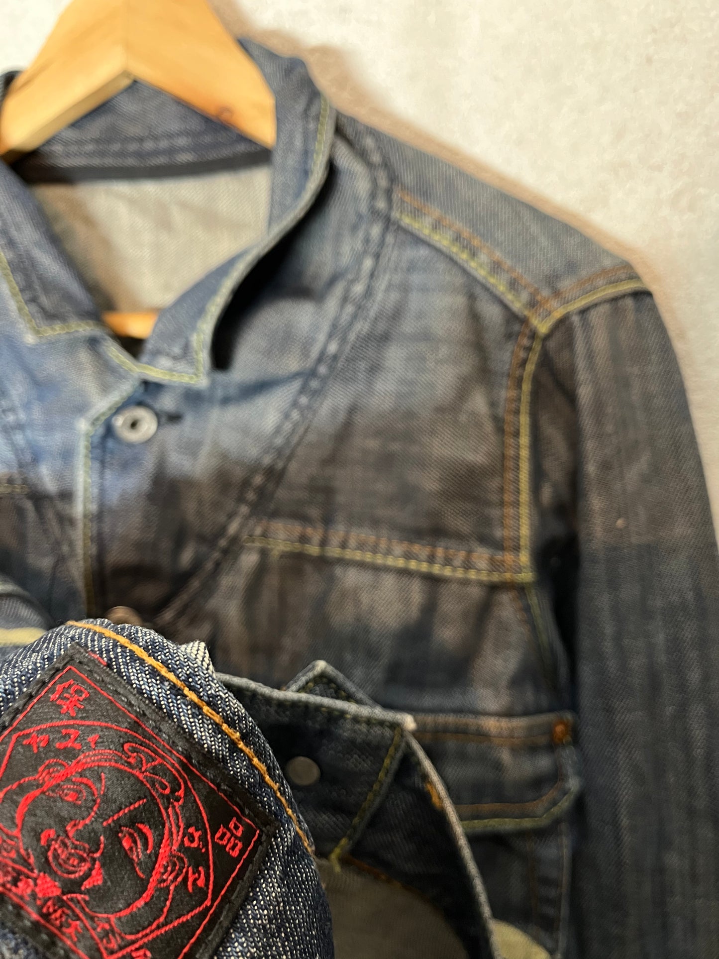 Evisu Japan logo denim jacket - M