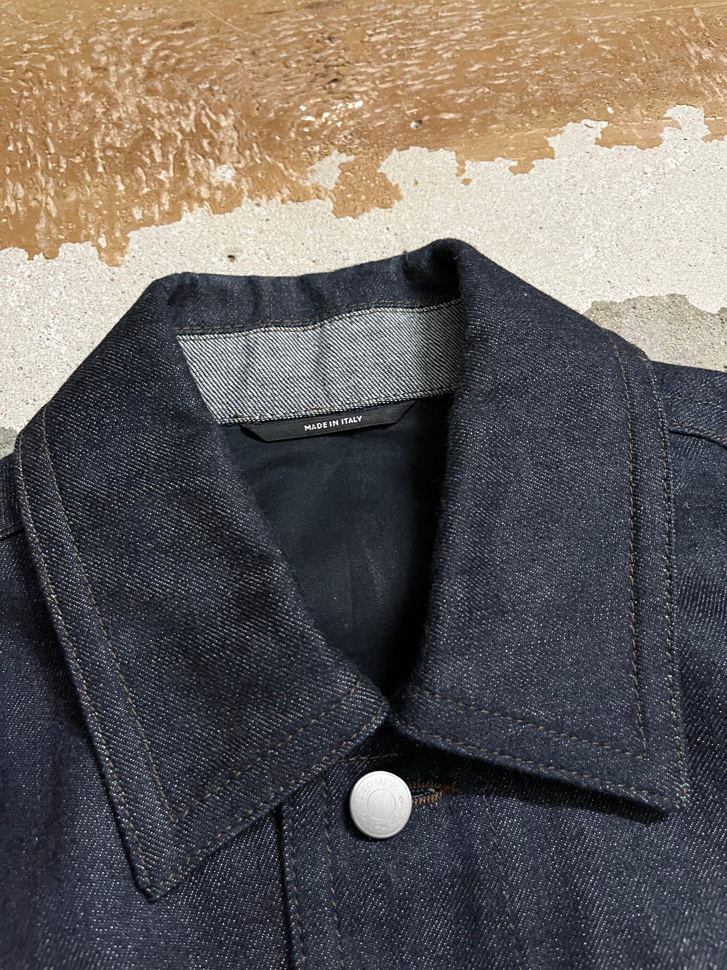 Hermes “Icones au Carre” embroidered denim jacket - S