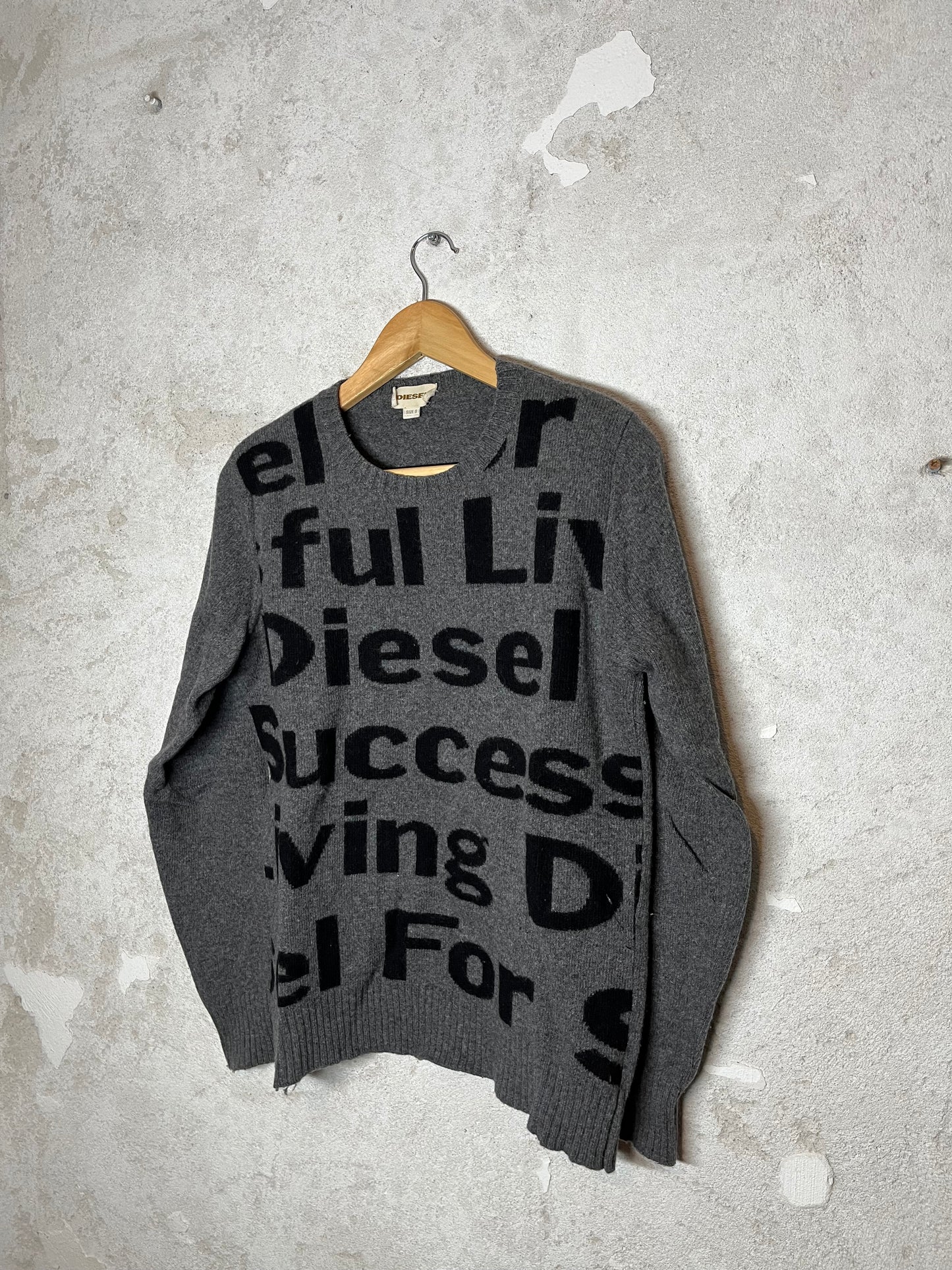 Diesel vintage retro 2000s wool knit sweatshirt