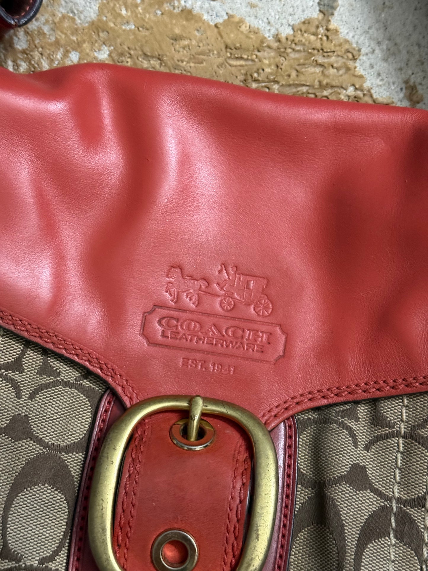 Coach vintage orange monogram bag