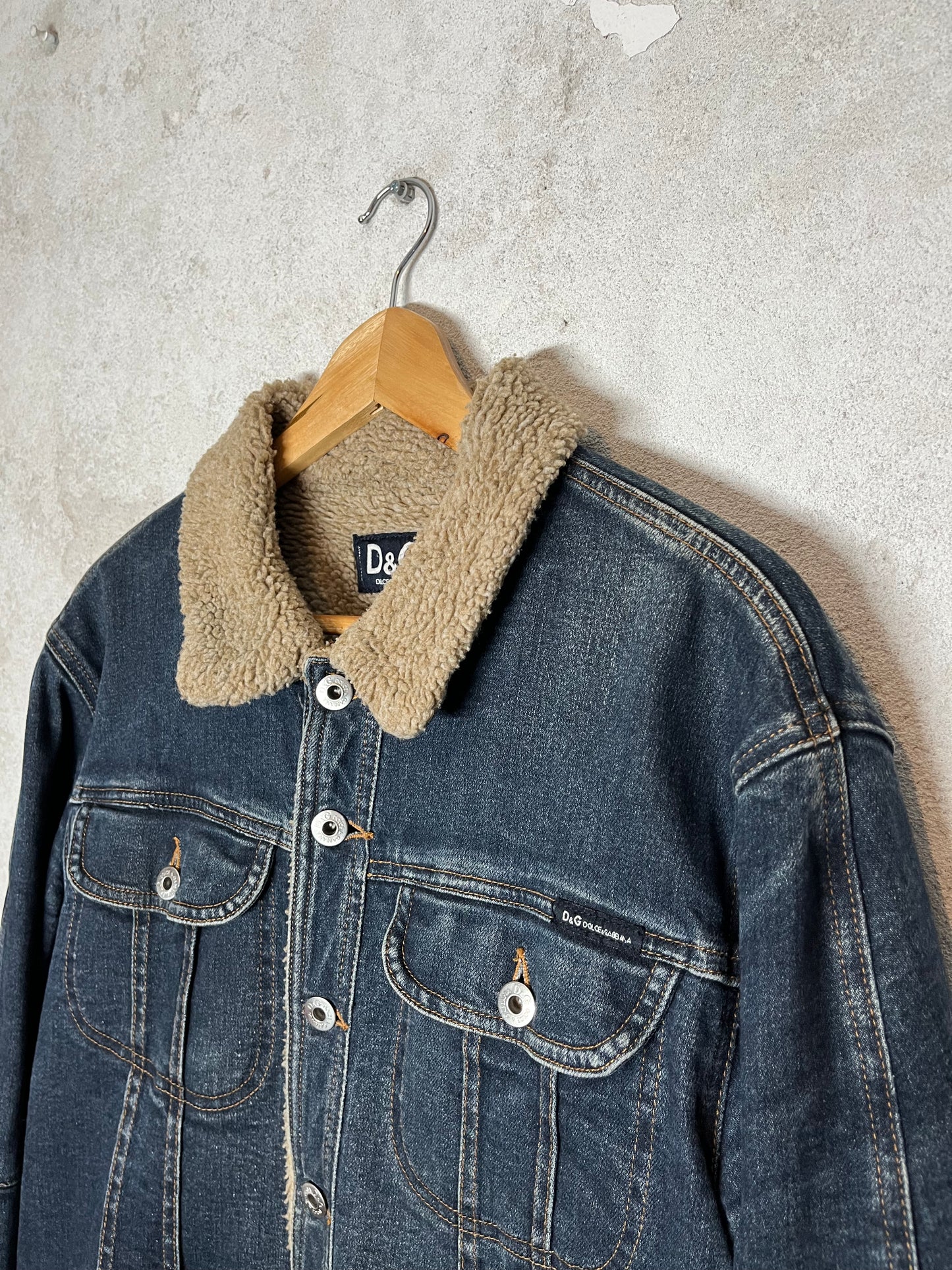 Dolce & Gabbana sherpa sherling denim jacket - L