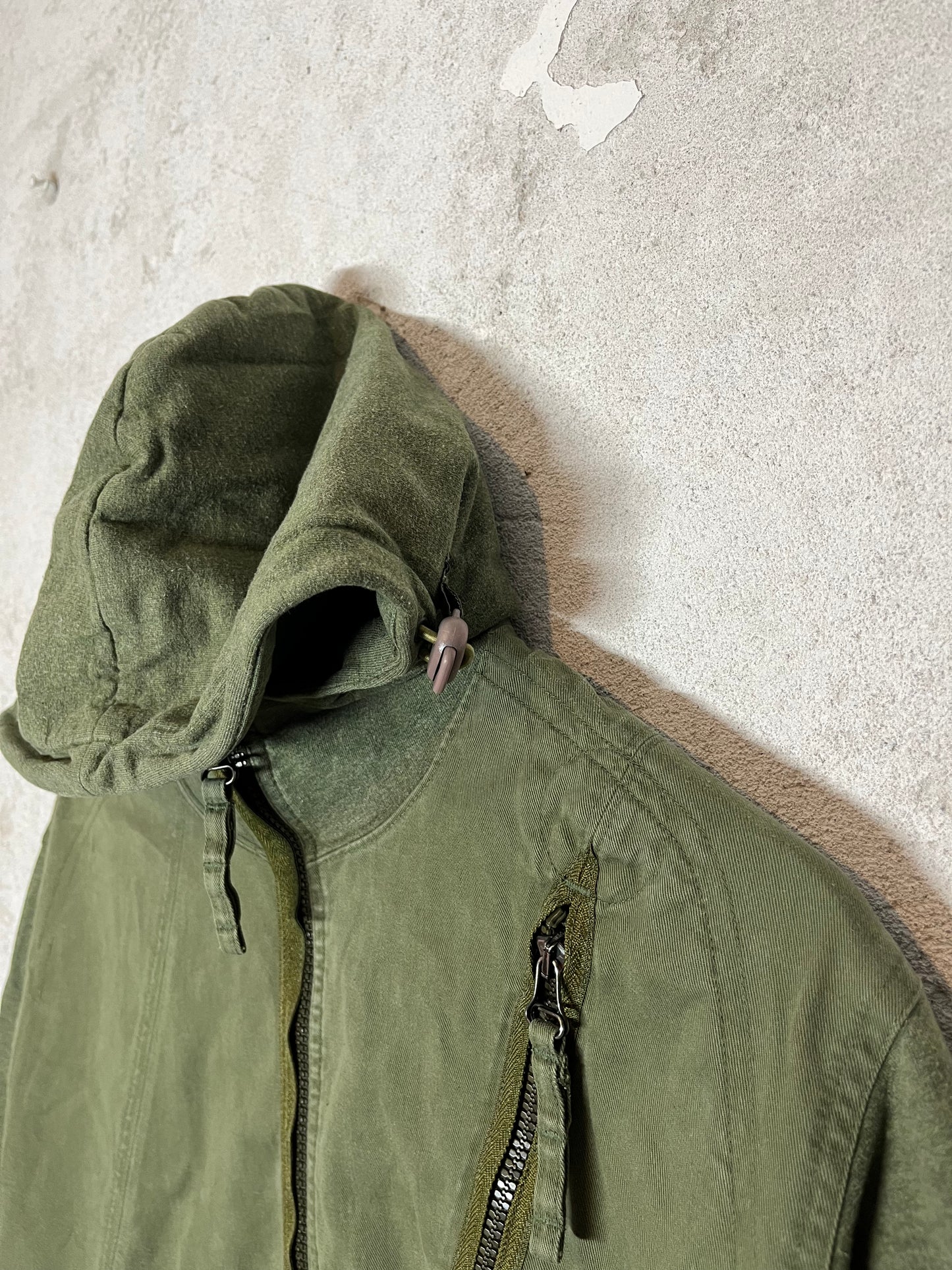 Maharishi multi zip khaki hooded sweatshirt - M