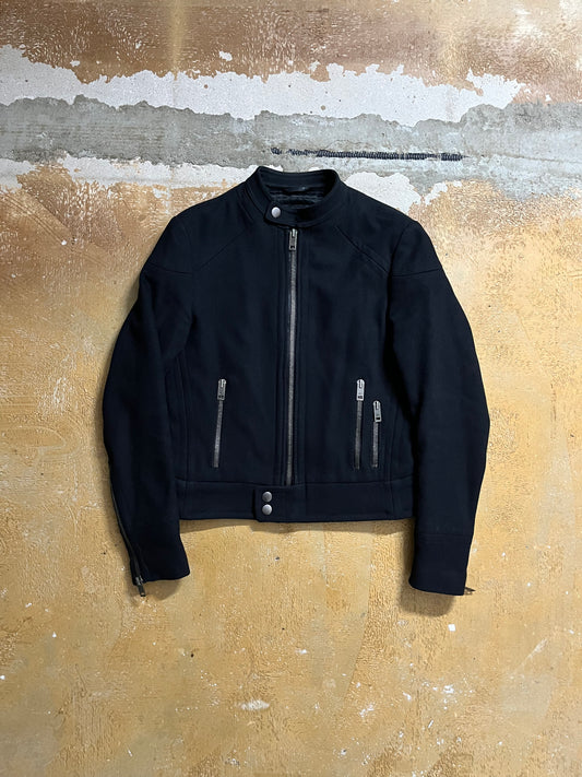 Gucci 100% melton wool biker jacket -