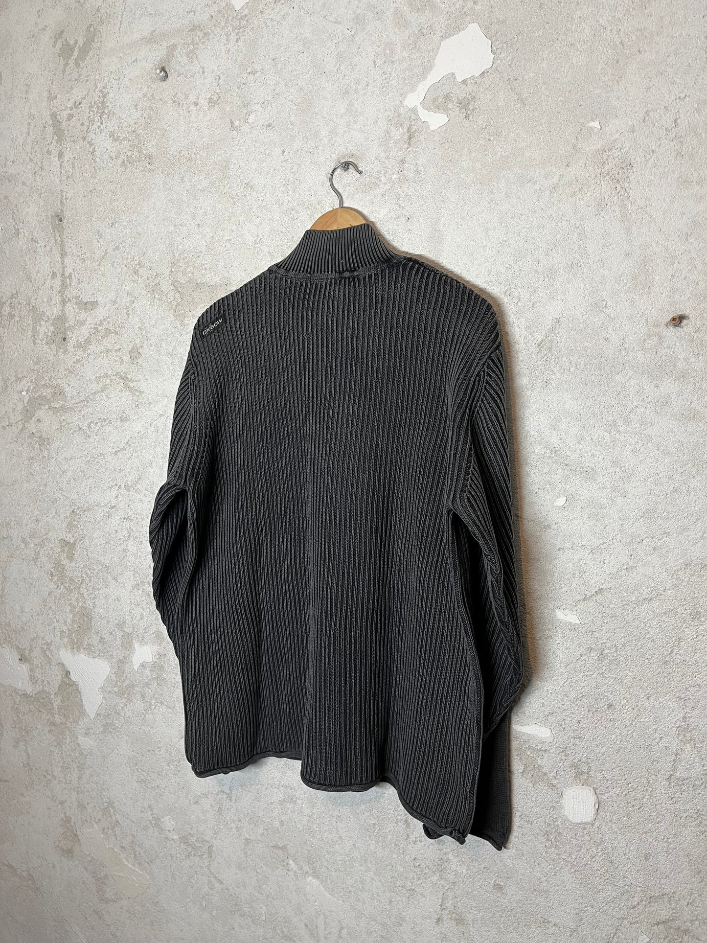 Oxbow vintage ribbed knit zip-up sweater - XL