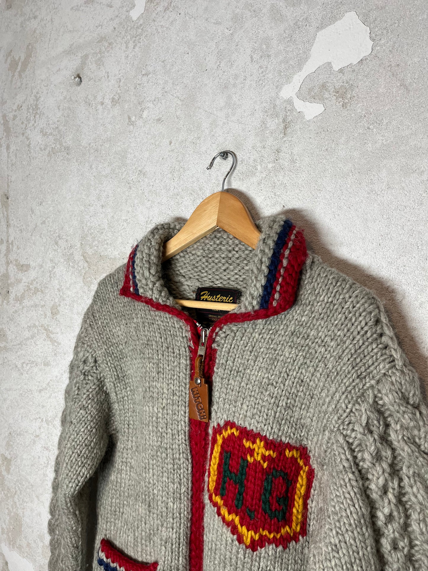 Hysteric Glamour FW'98 Tomato Bird knitted cowichan - M