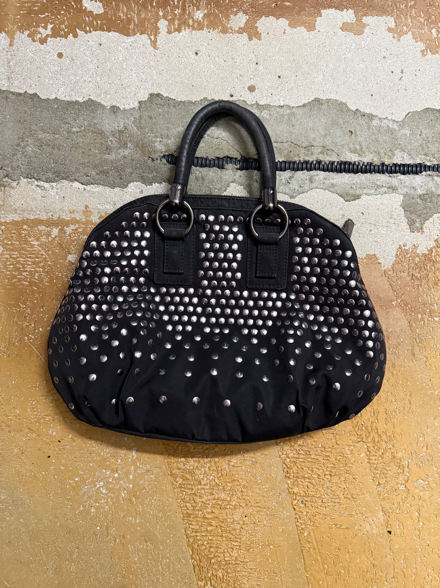 Armani vintage studded canvas bag