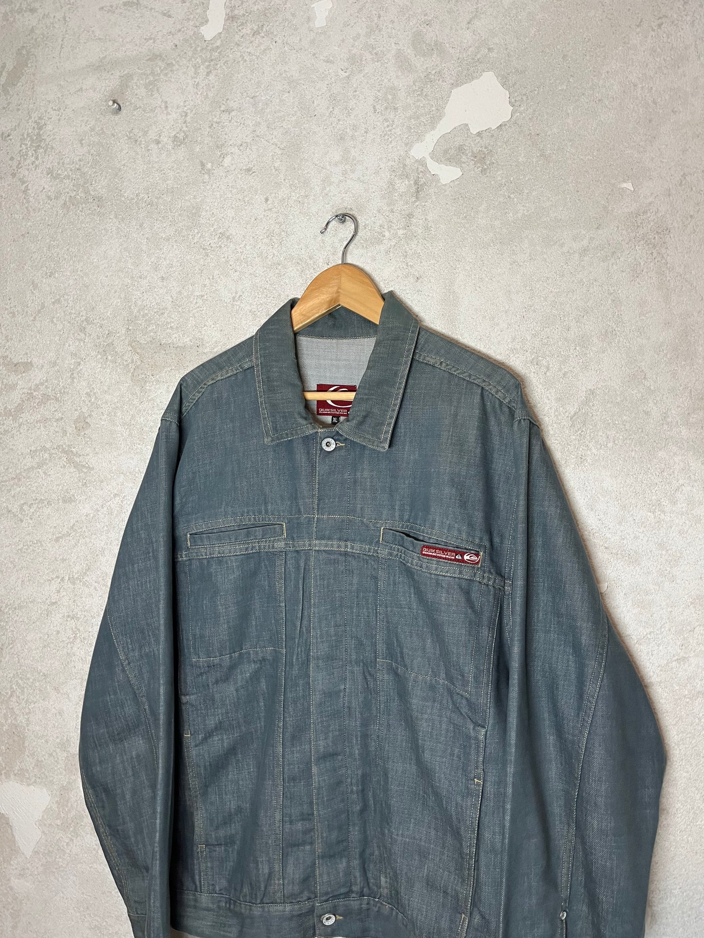 Quiksilver denim jacket with logo application - XL