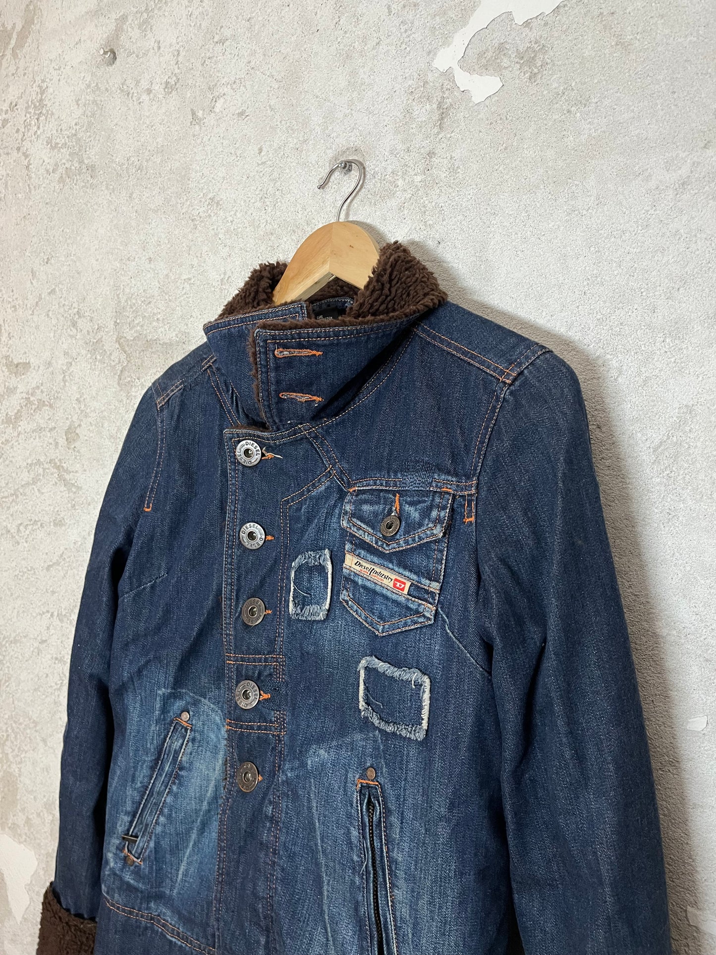 Diesel vintage denim sherpa sherling jacket - M