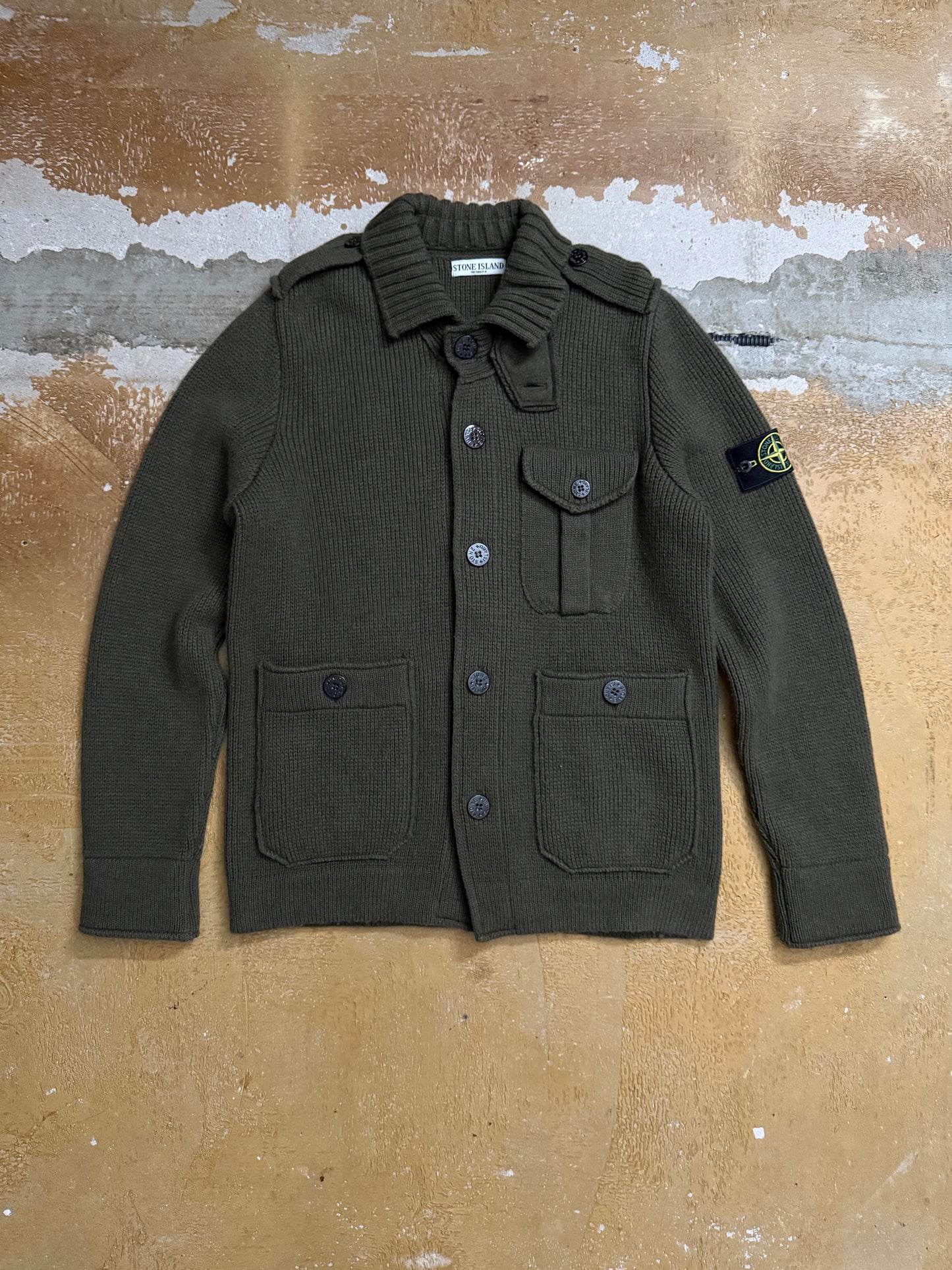 Stone Island 100% wool green jacket - L