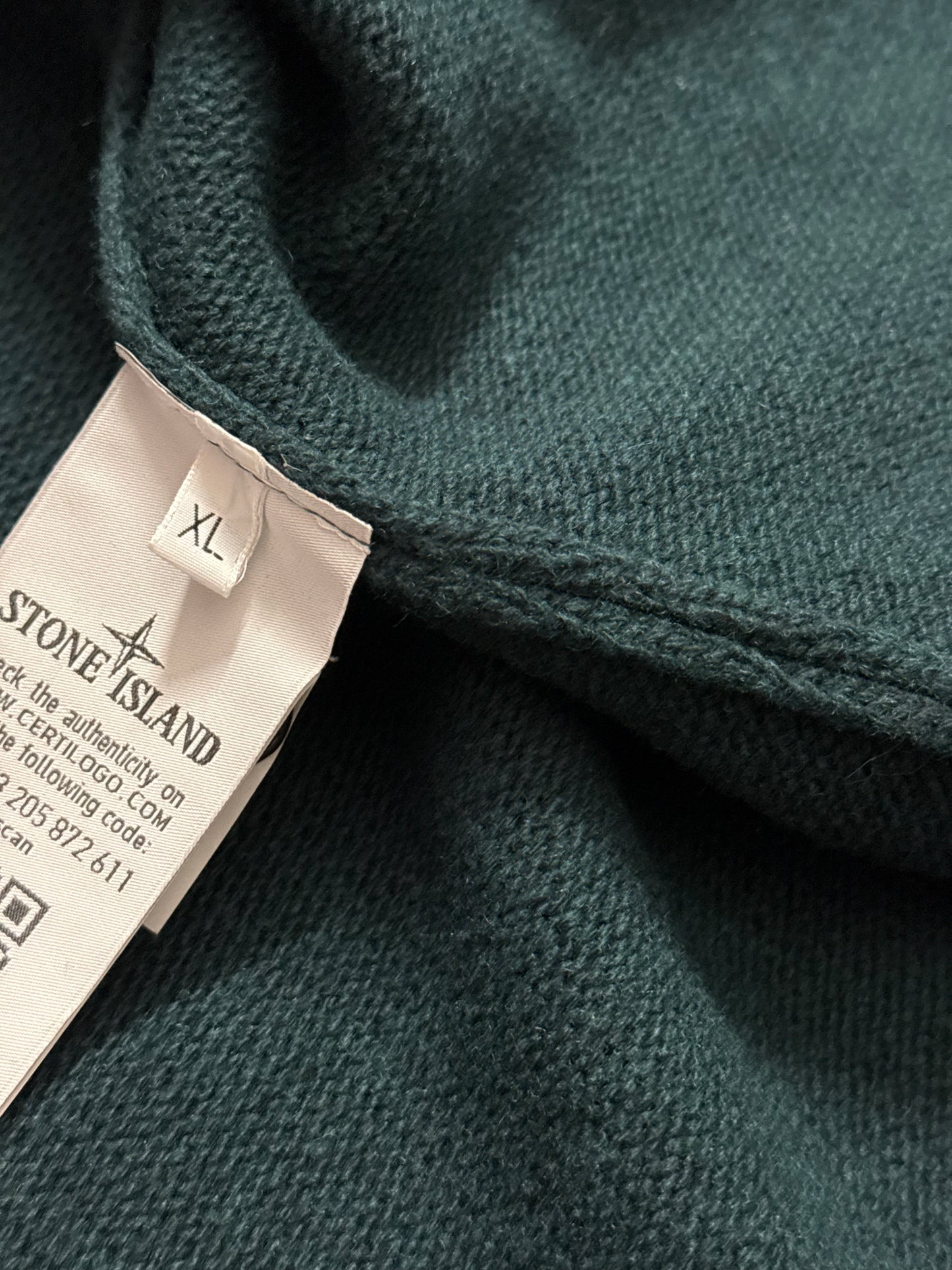 Stone island heavy knit sea moss green sweater - L