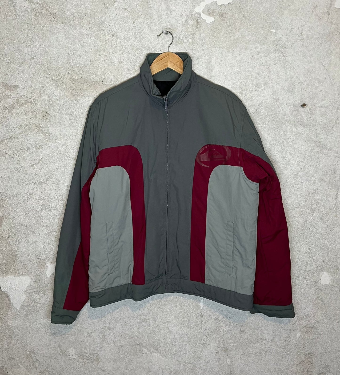 Quiksilver 2000s retro colorblock logo jacket - M