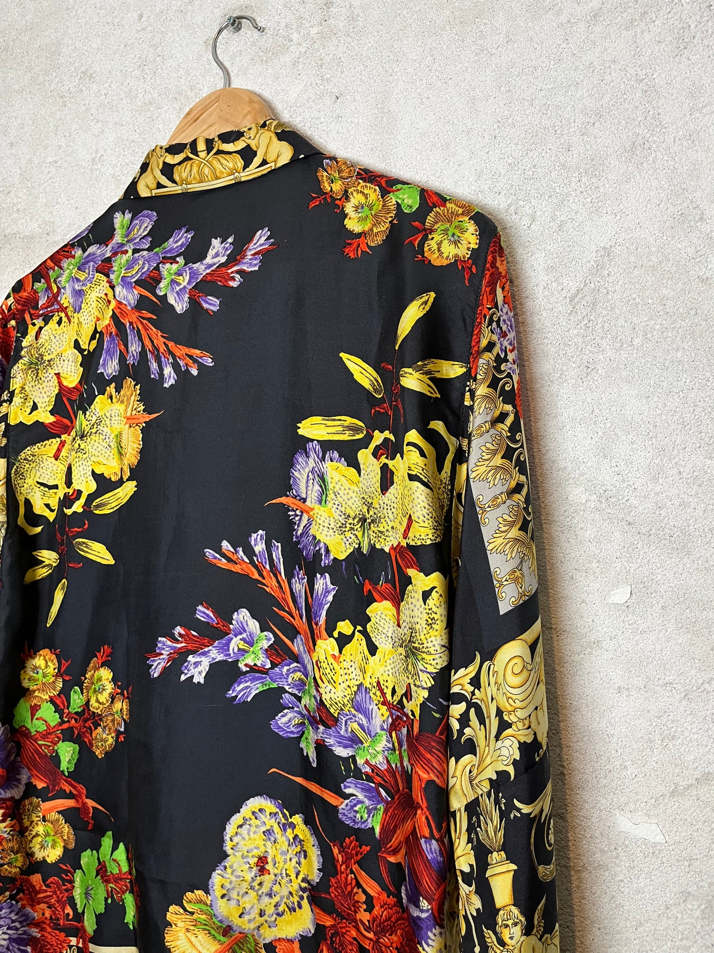 Versace Baroque Floral Silk Shirt - M