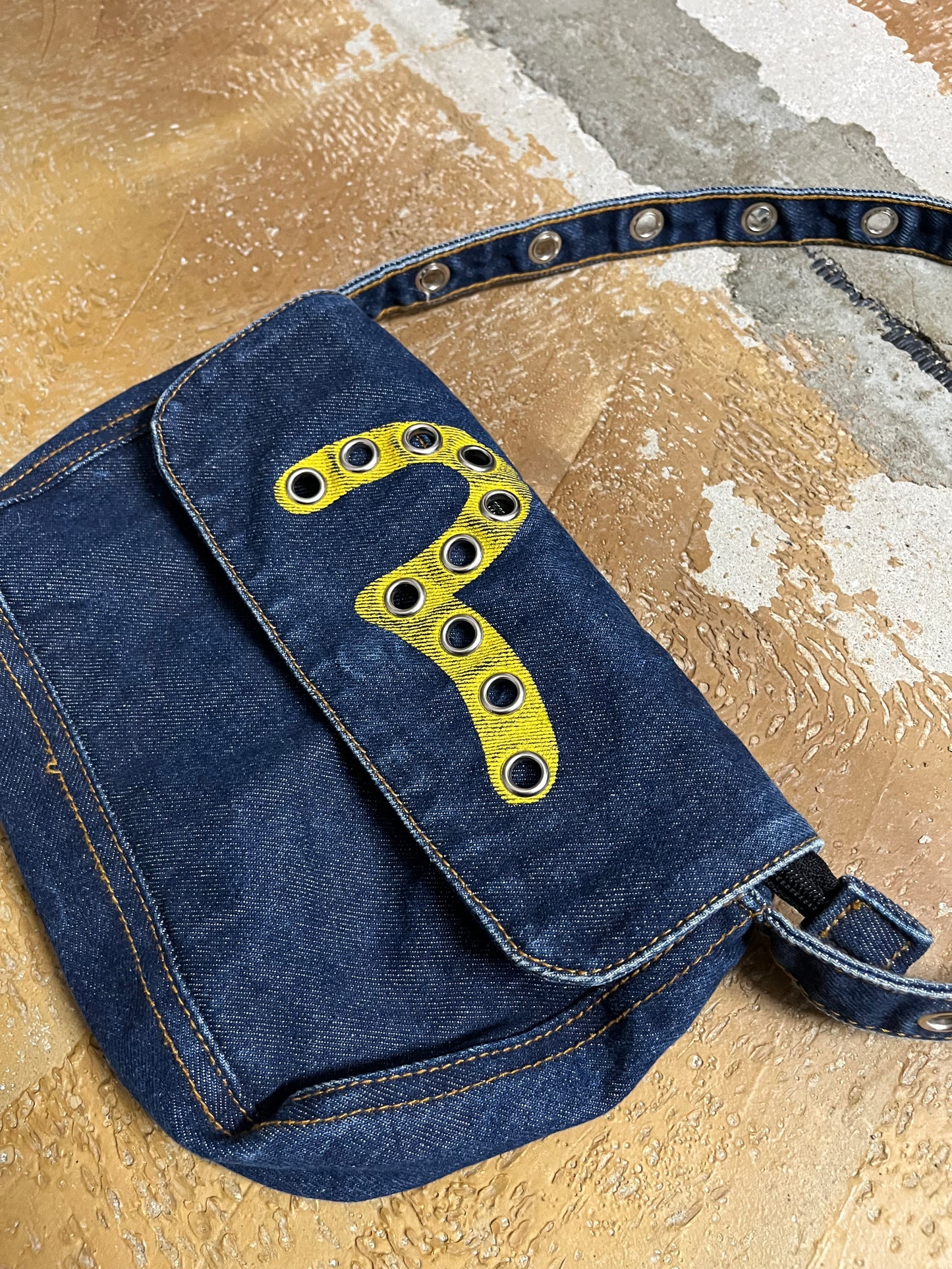 Evisu vintage logo denim handbag