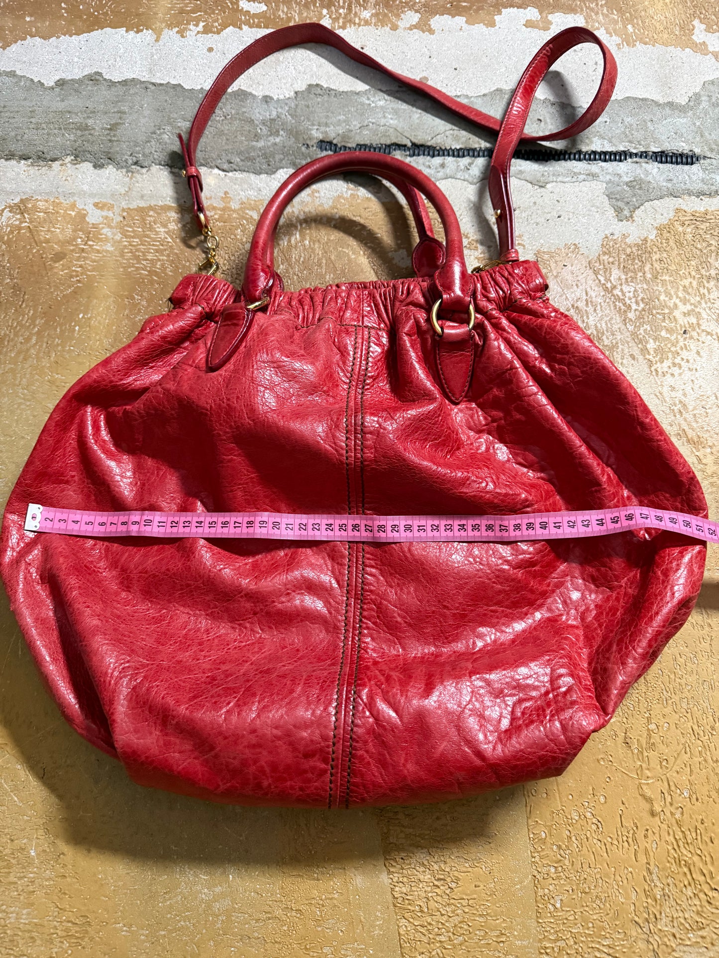Miu Miu vintage leather red big hobo bag