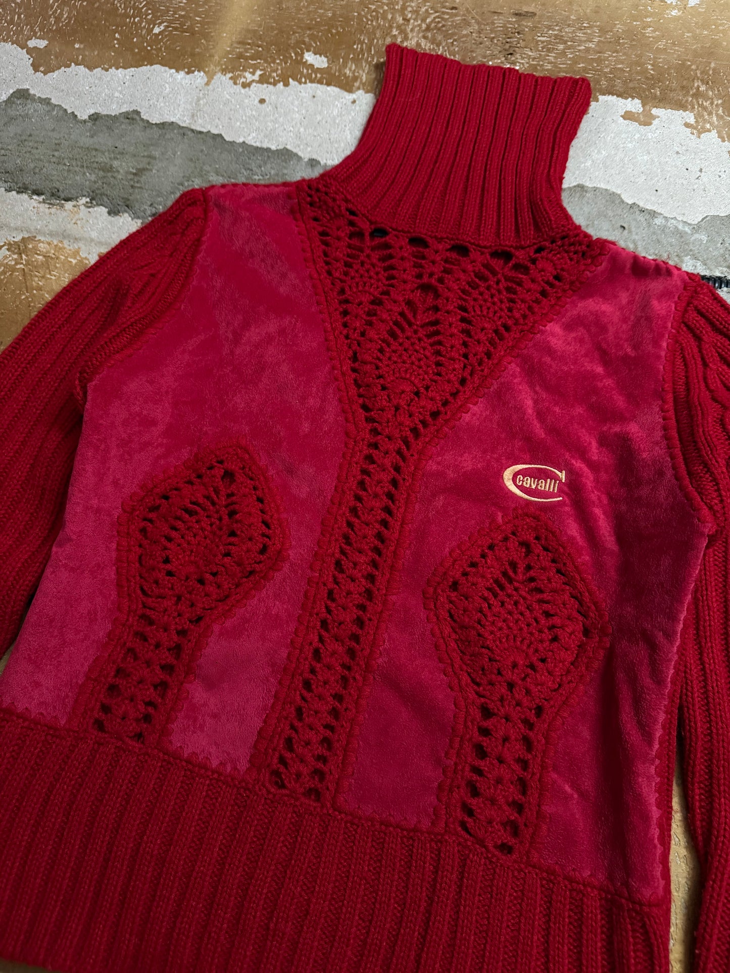 Roberto Cavalli velour knit sweater - XS
