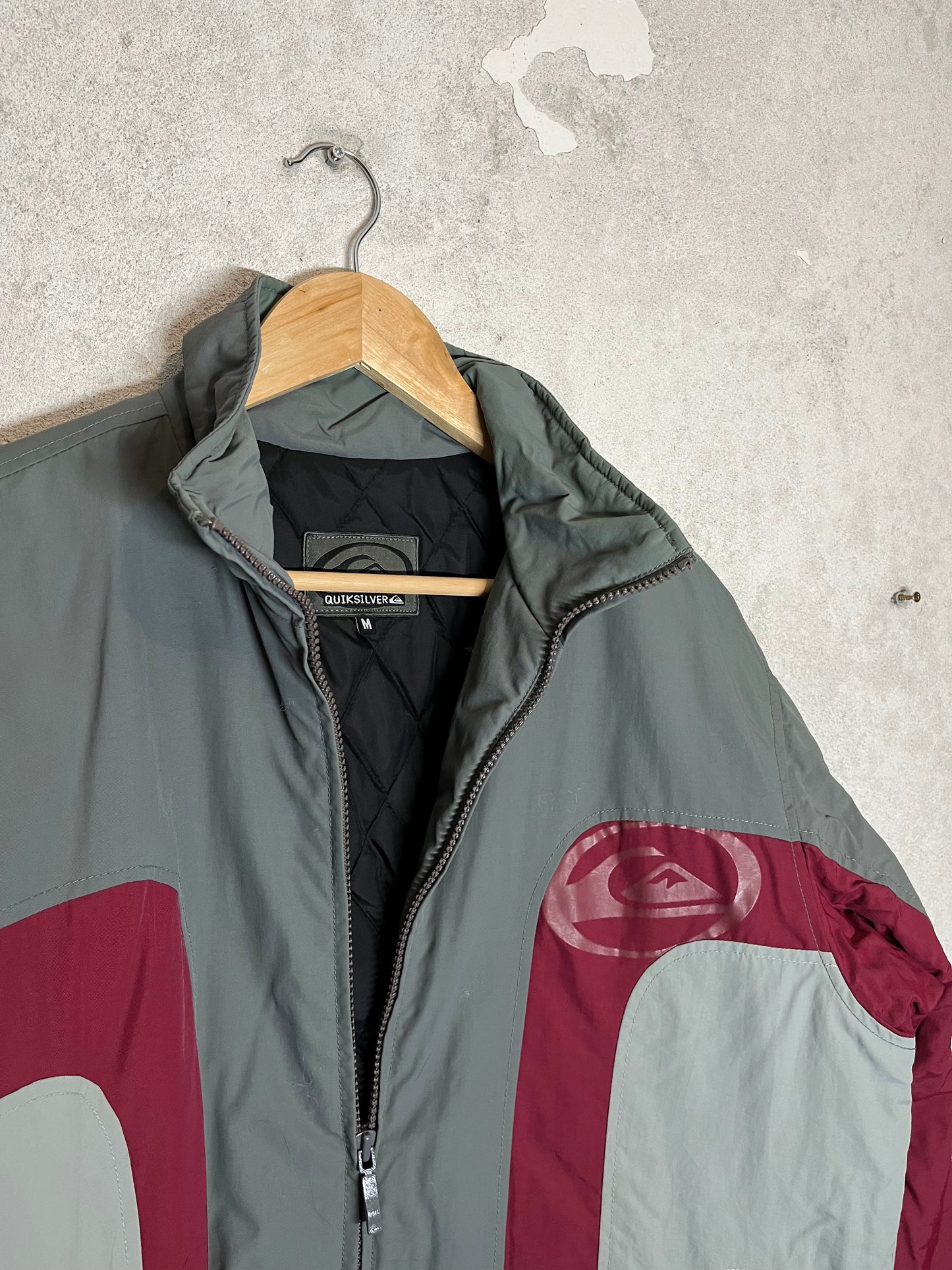 Quiksilver 2000s retro colorblock logo jacket - M