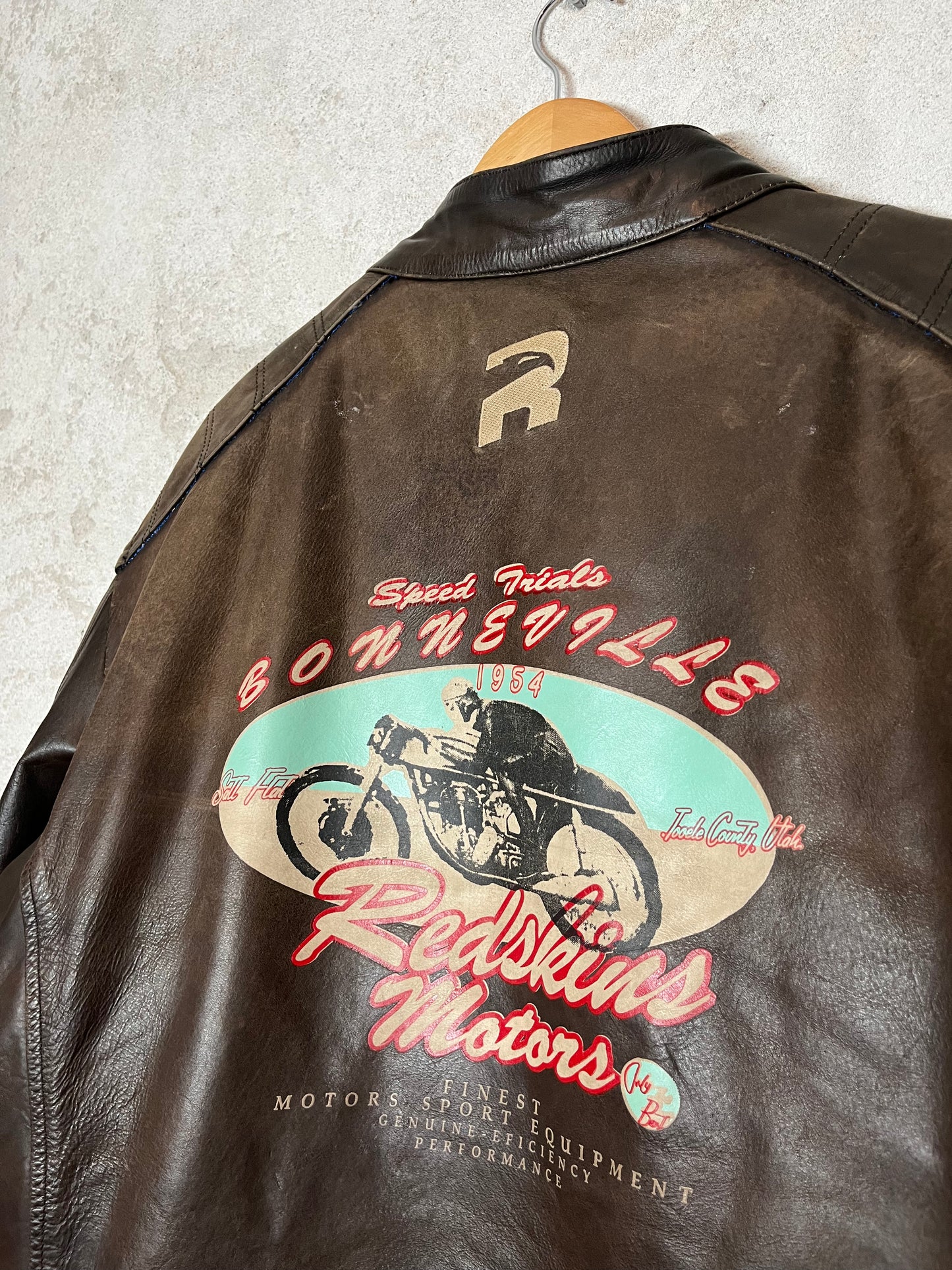 Red Skins motors leather jacket - XXL