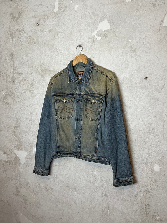 Walter van Beirendonck W&LT lightning mud denim jacket - S/M