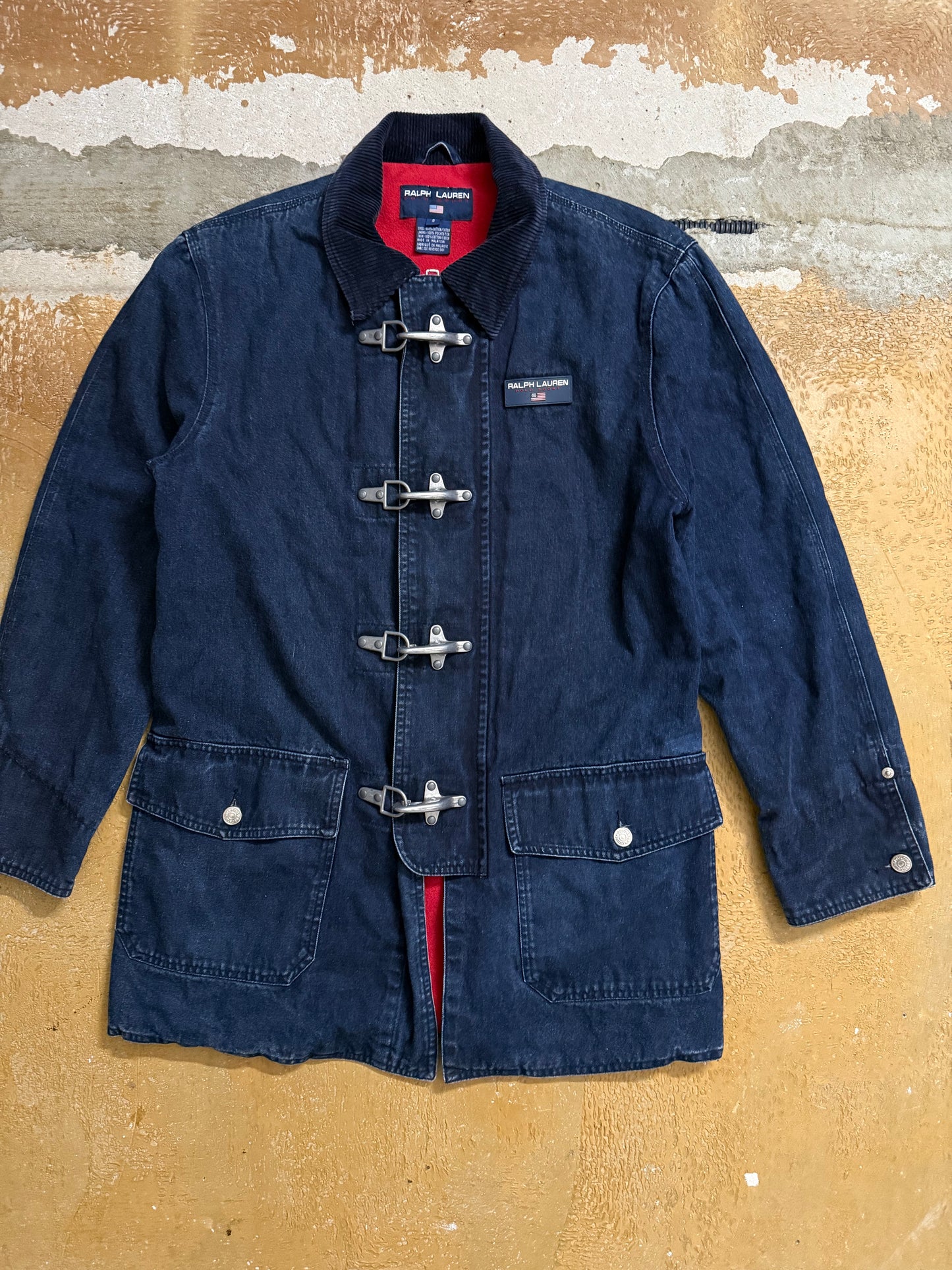 Ralph Lauren polo sport lobster fireman clasp denim jacket - S