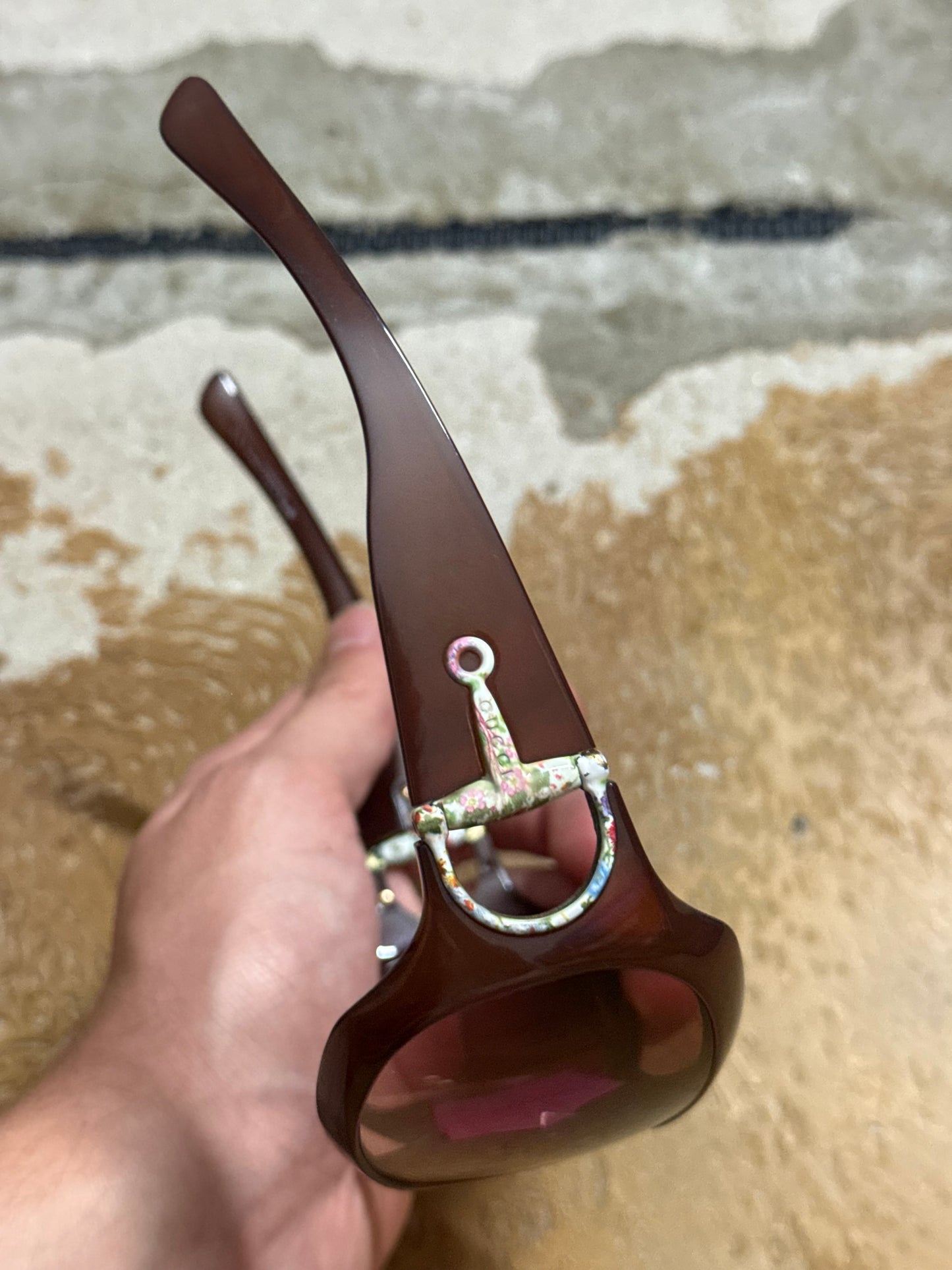 Gucci floral vintage brown sunglasses