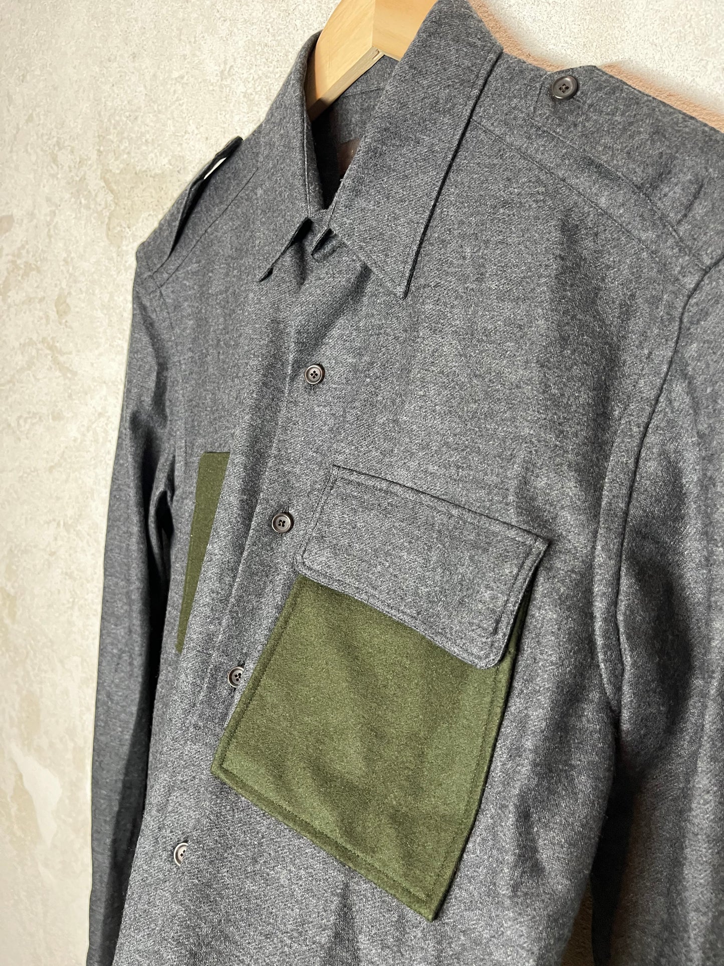 Louis Vuitton patched wool overshirt - S