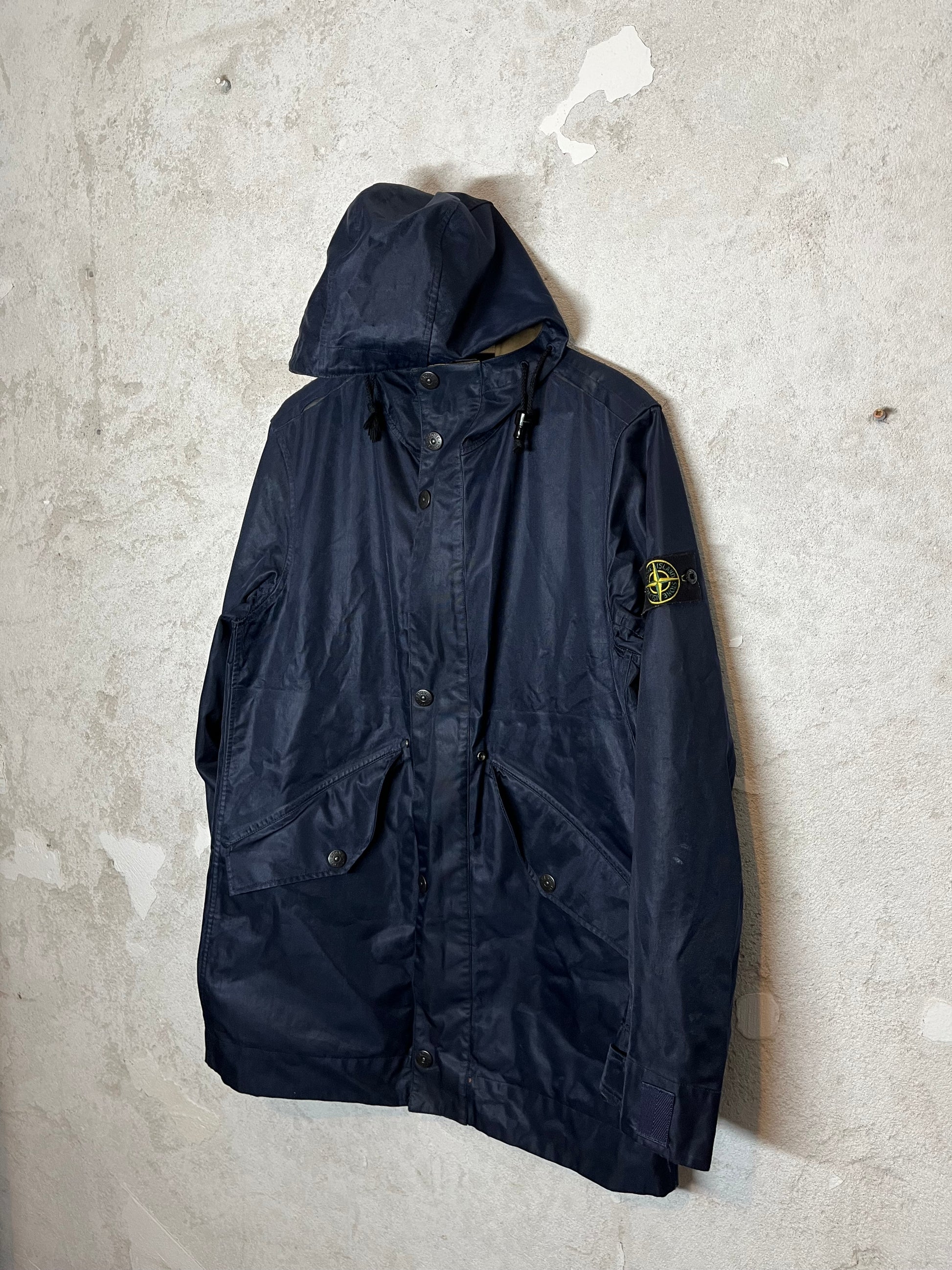 Stone Island reversible rare 2-in-1 lined vintage waxed trenchcoat jacket