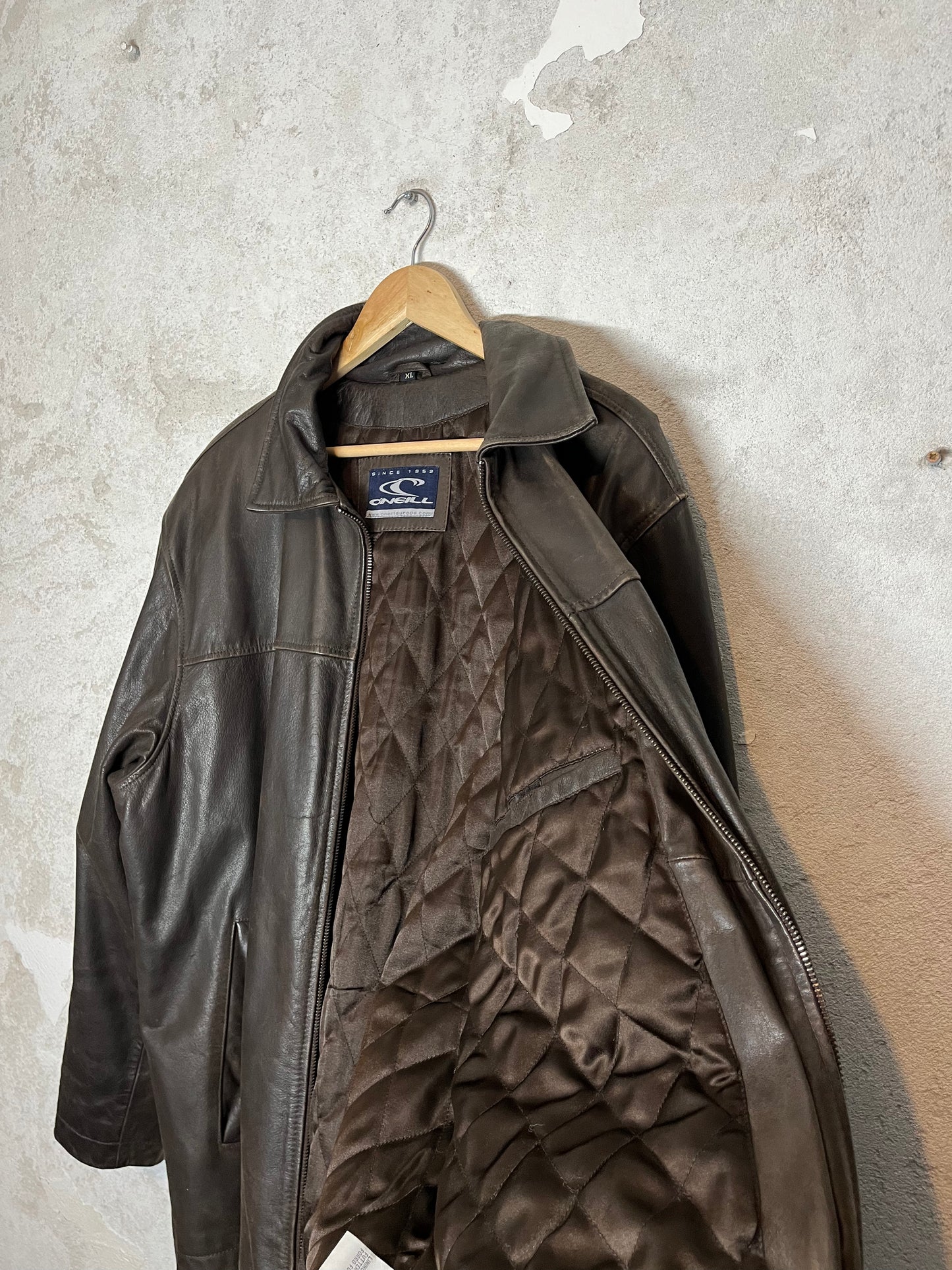 O'neill vintage 2000s embossed logo leather jacket - XXL