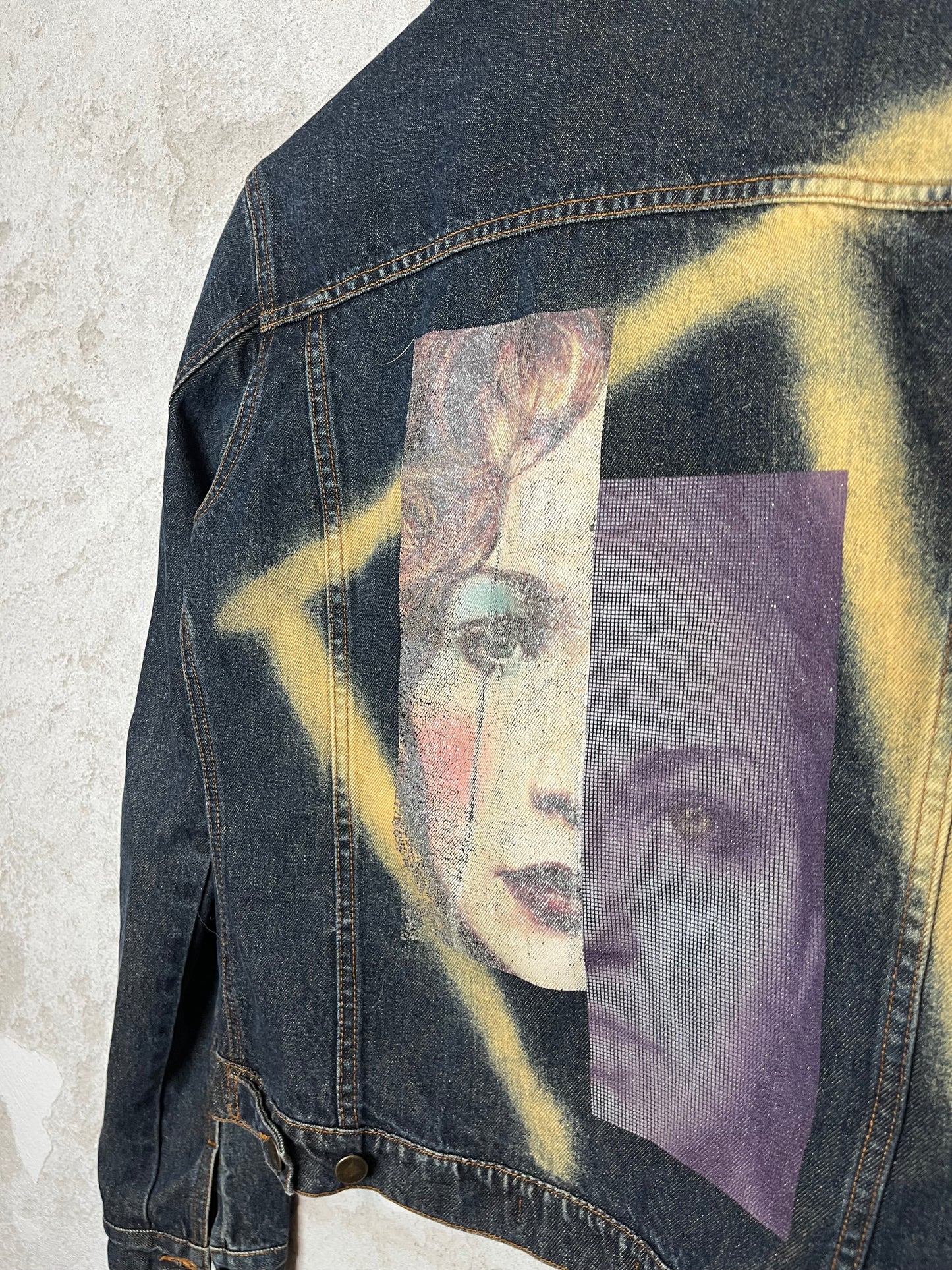 Roberto Cavalli spraypaint denim jacket - XL