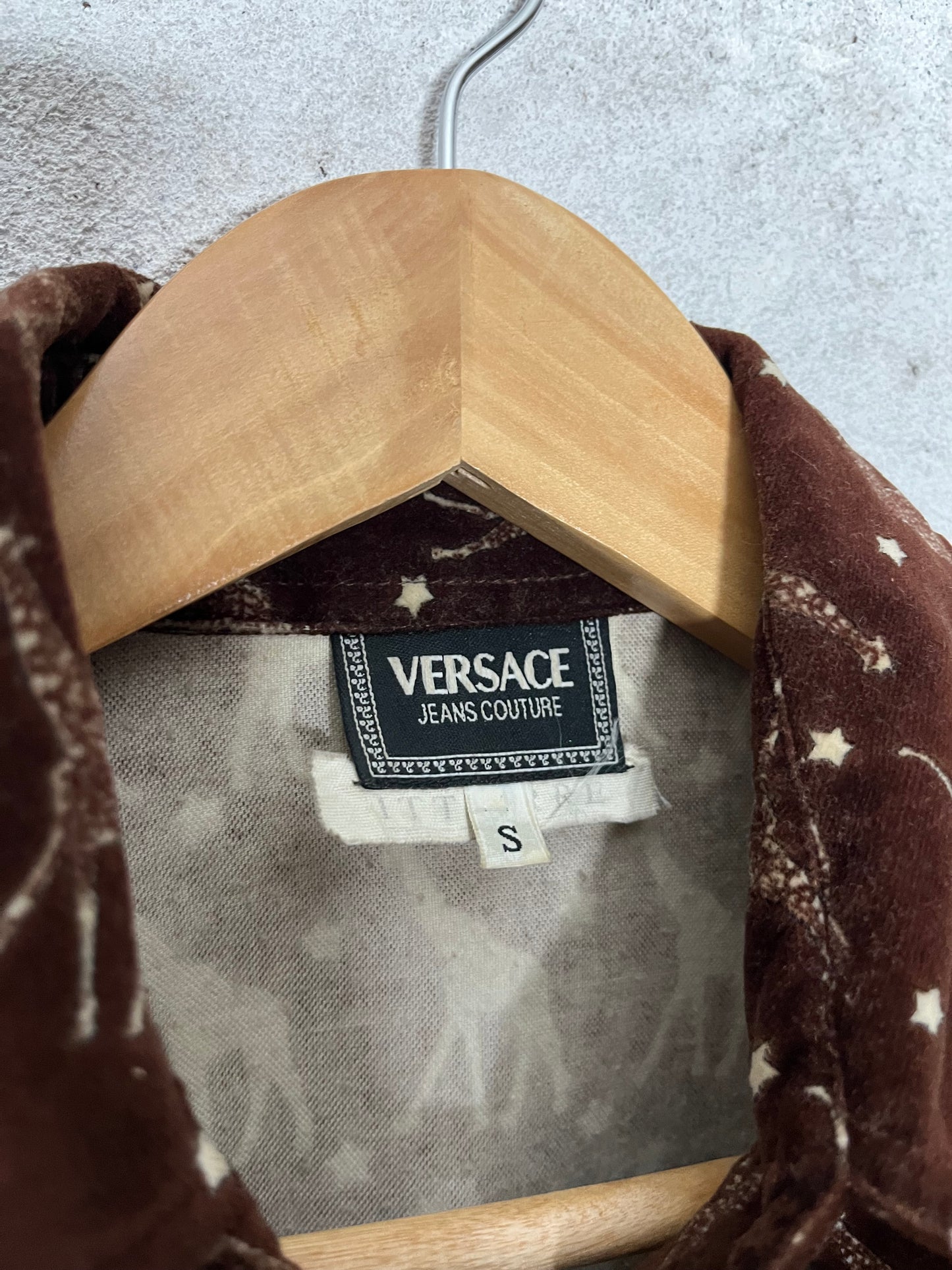 Vintage 90s Versace Giraffe velour shirt - S