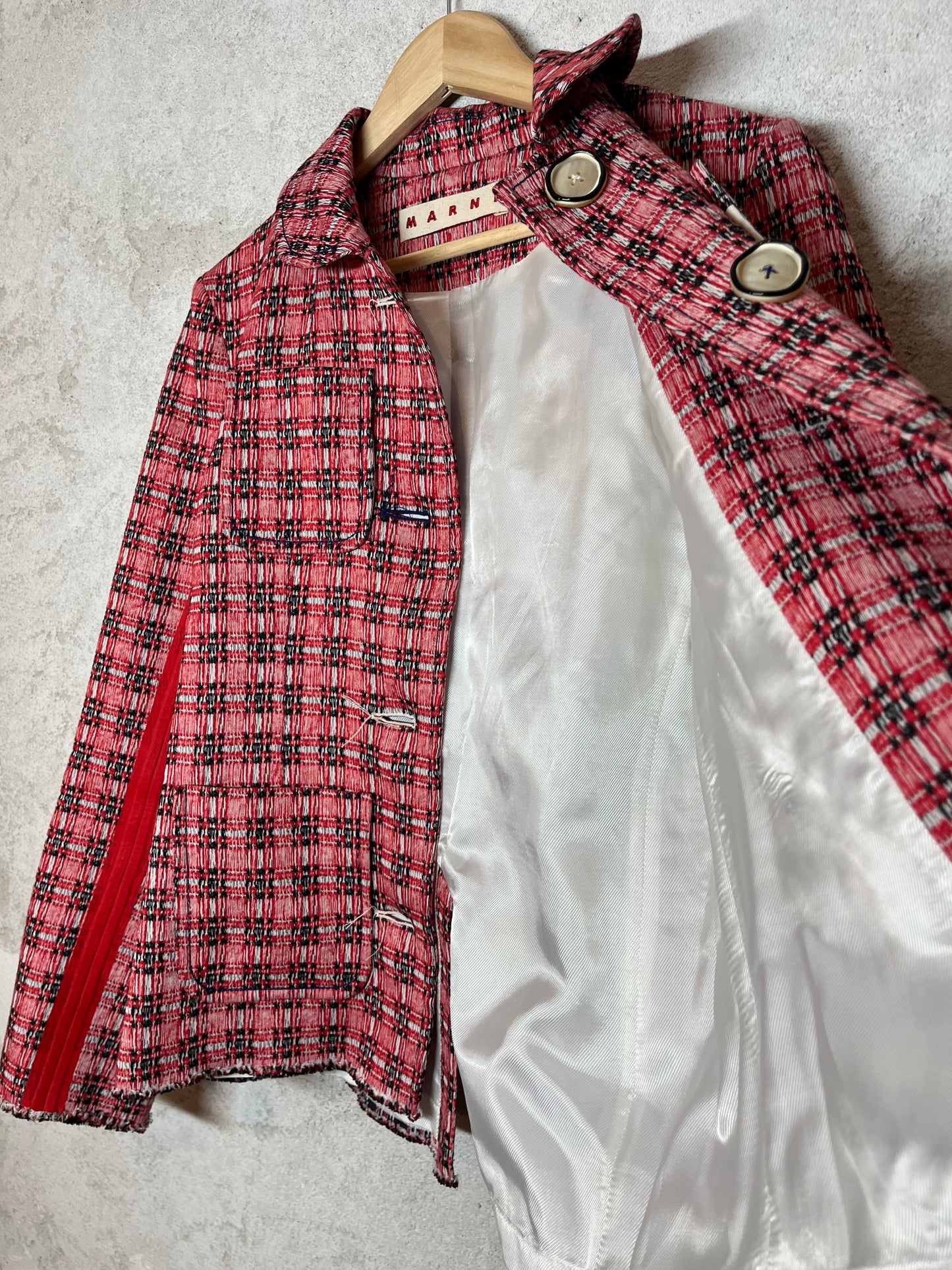 Marni multicolor plaid tweed jacket - S/M