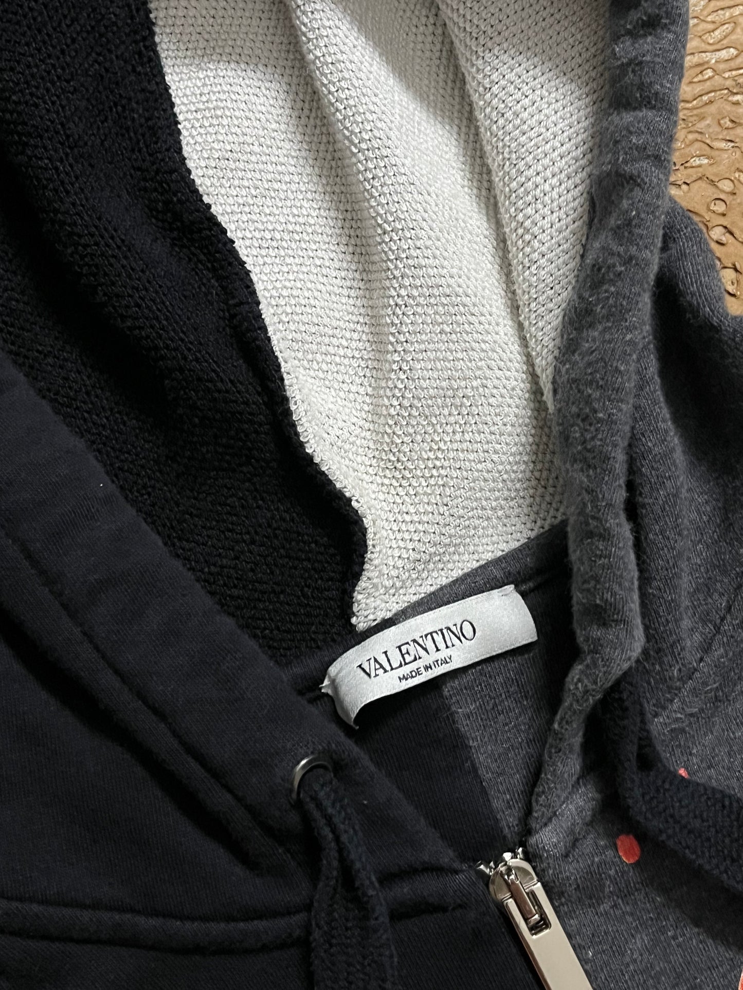 Valentino graphic half zip up hoodie -